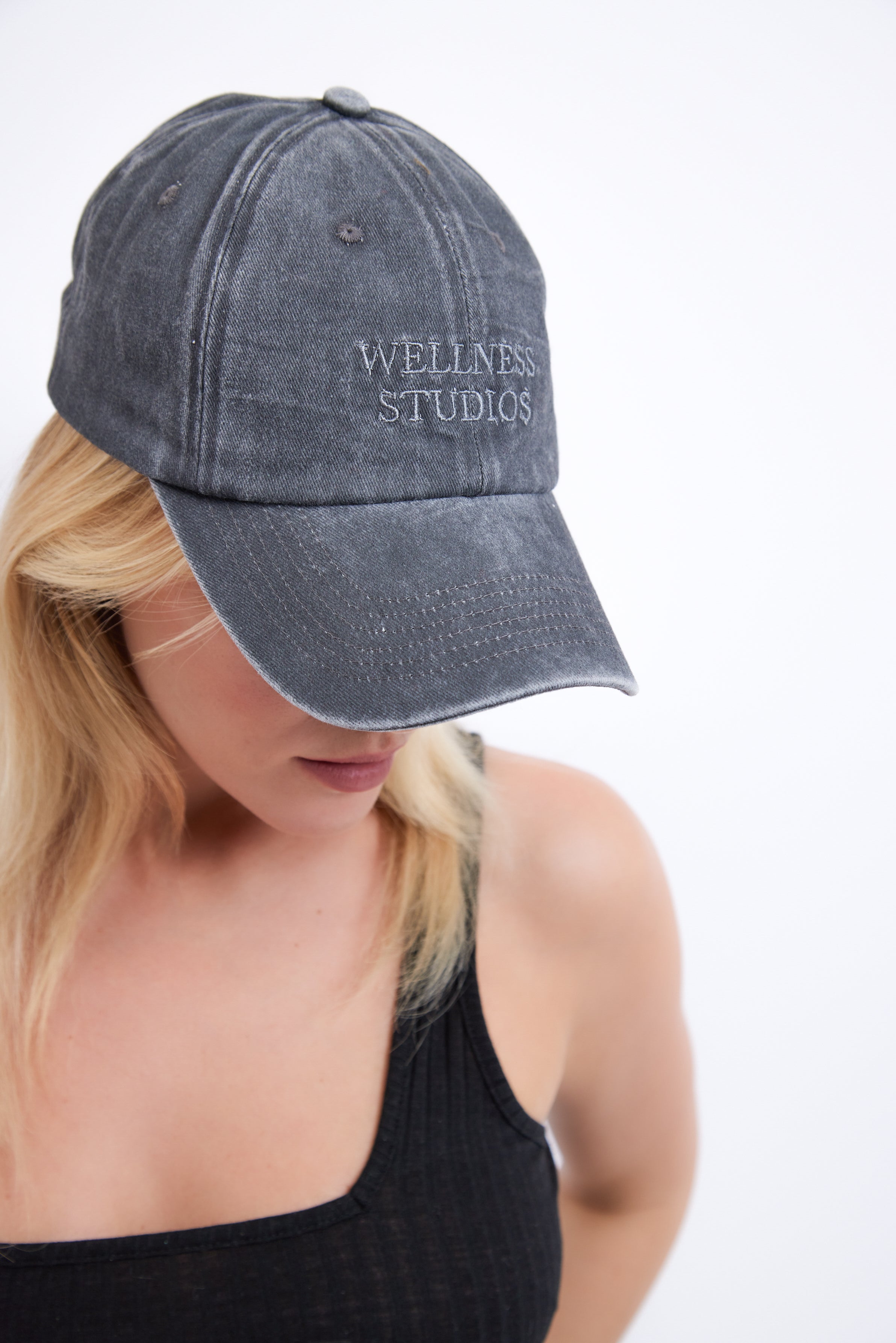 Women's Wellness Studios Washed baseball cap in Black