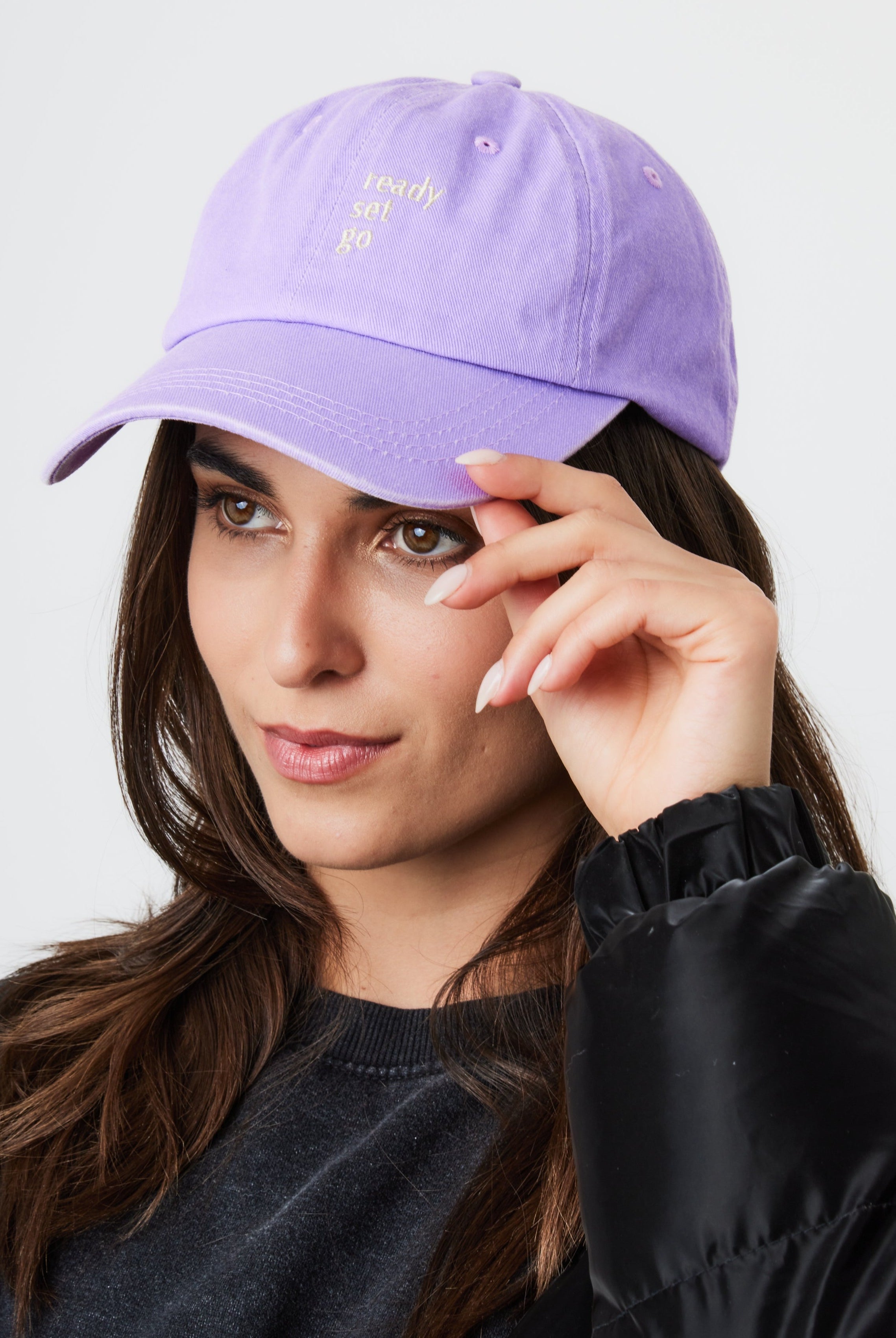 My Accessories London Ready Set Go Baseball Cap in Lilac | Athleisure | Sporty | Purple | Cap | Hat | Women's | Women's Accessories | Washed