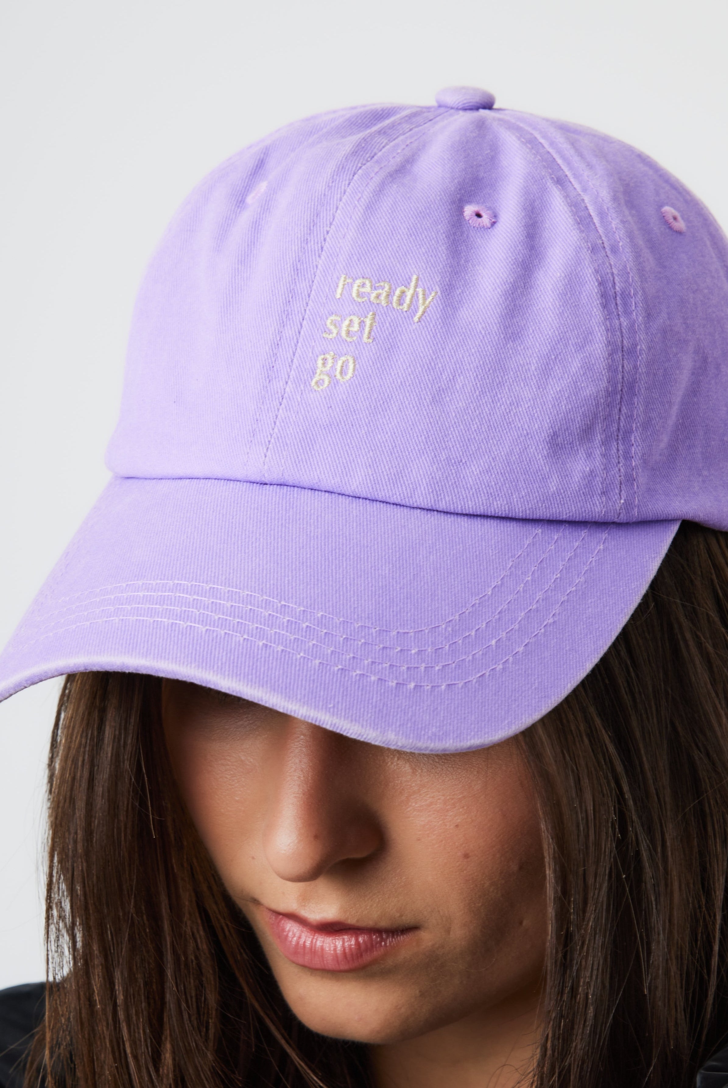 My Accessories London Ready Set Go Baseball Cap in Lilac | Athleisure | Sporty | Purple | Cap | Hat | Women's | Women's Accessories | Washed