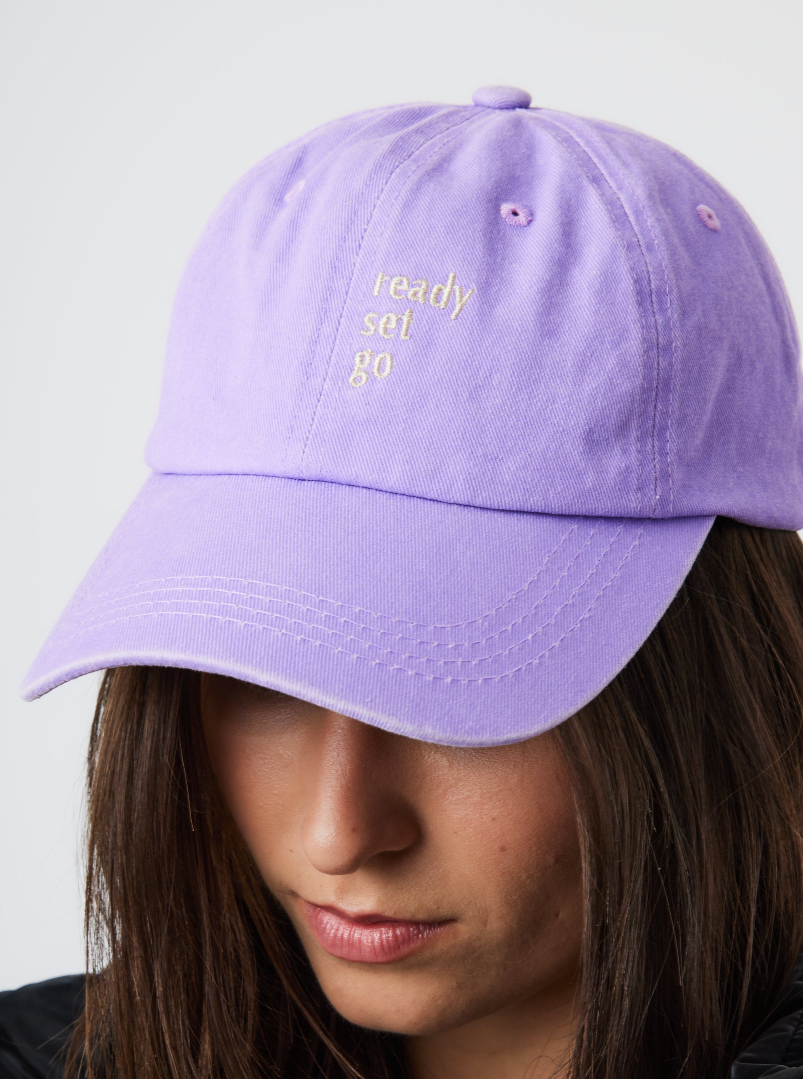 My Accessories London Ready Set Go Baseball Cap in Lilac | Athleisure | Sporty | Purple | Cap | Hat | Women's | Women's Accessories | Washed