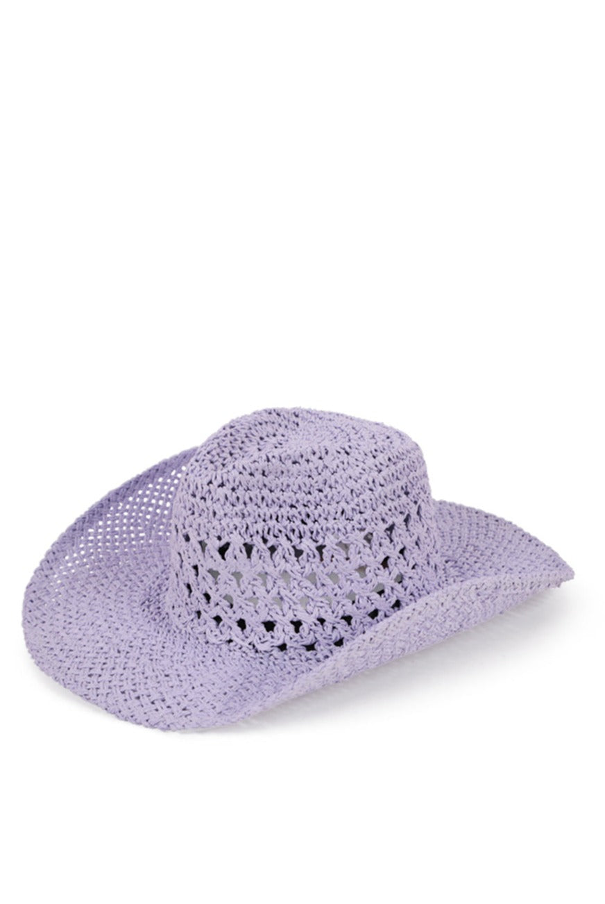 Straw Cowboy Hat in Purple | | Festival Hat | Holiday Hat | Women's summer hat | Beach | Holiday | My Accessories London Hat | Lilac Cowboy Hat Purple Hat | Lilac Hat | Cowgirl Hat | best Festival hat