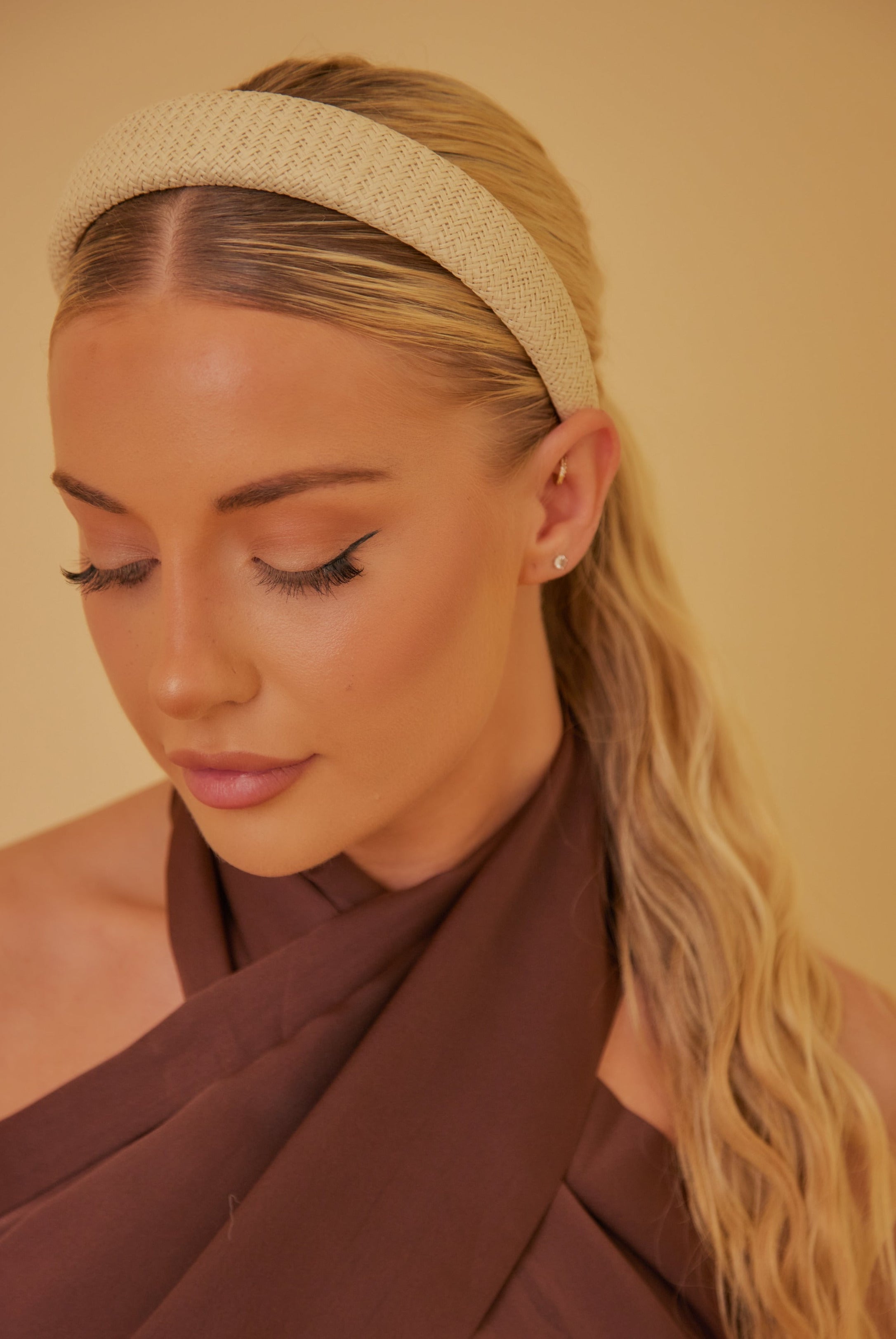 Woven Rounded Headband In Beige | Summer | Hair | Wedding Guest | Occasion | Hair Accessories | Women's Accessories | Women |