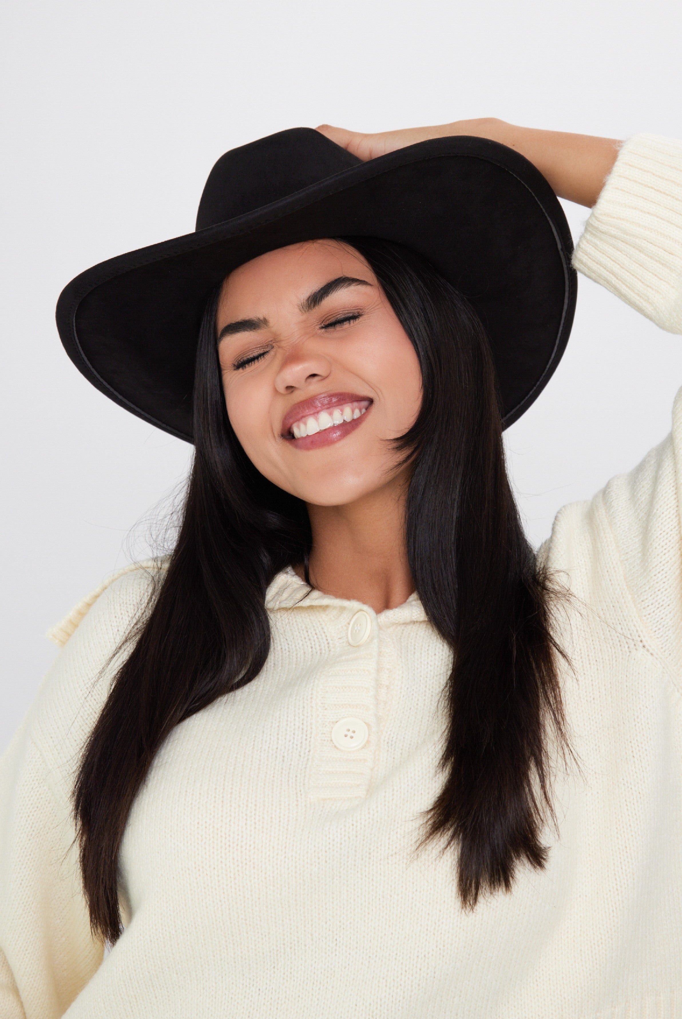 Black Faux Suede Cowboy Hat - Cowboy Hat - My Accessories London