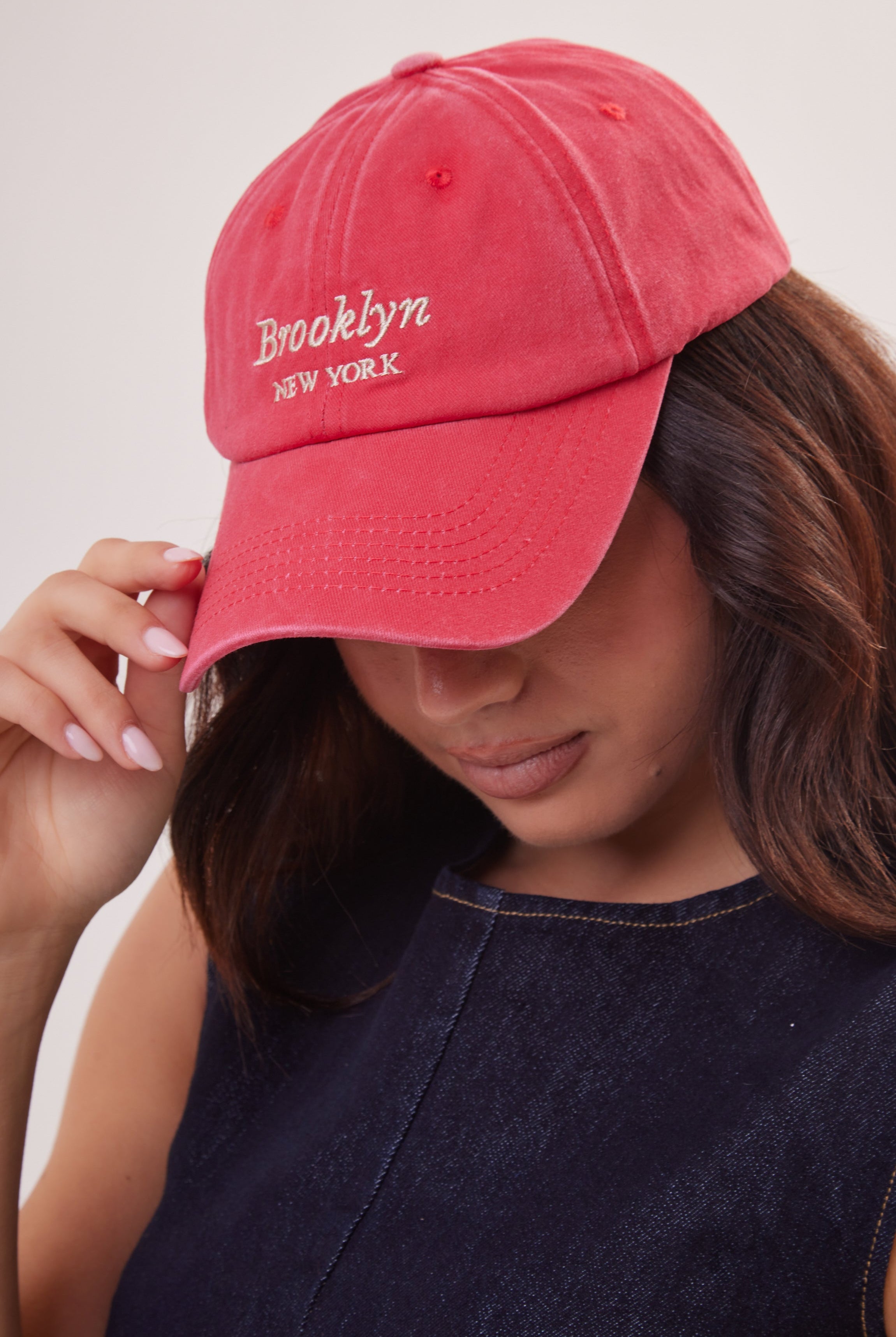 Brooklyn Baseball Cap in Red - Baseball Cap - My Accessories London