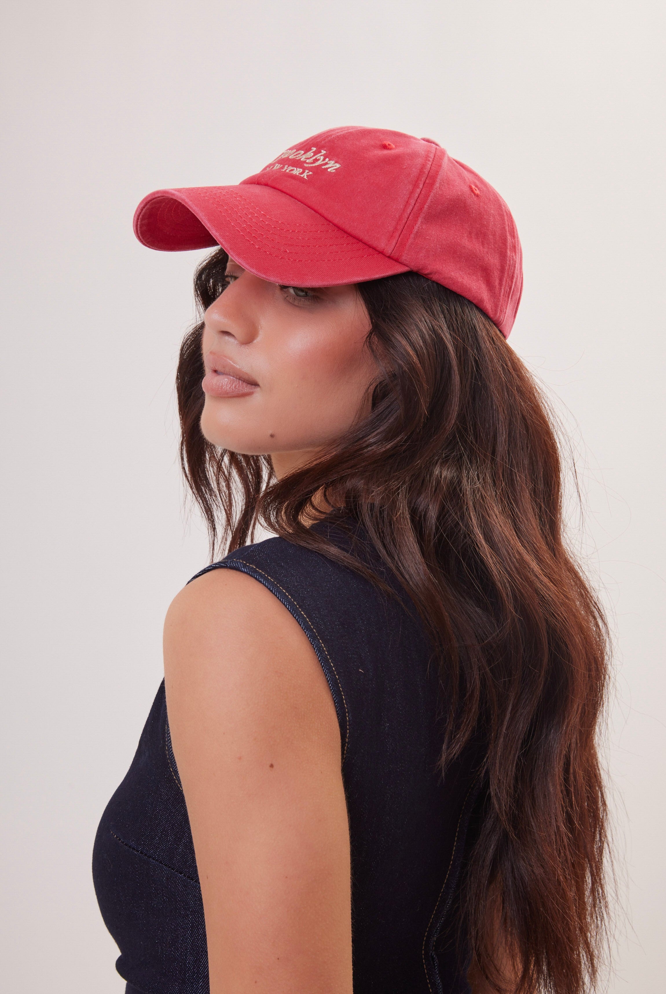 Brooklyn Baseball Cap in Red - Baseball Cap - My Accessories London