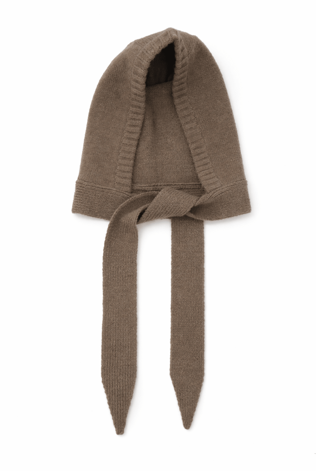 Chunky Ties Knitted Bonnet in Taupe - My Accessories London