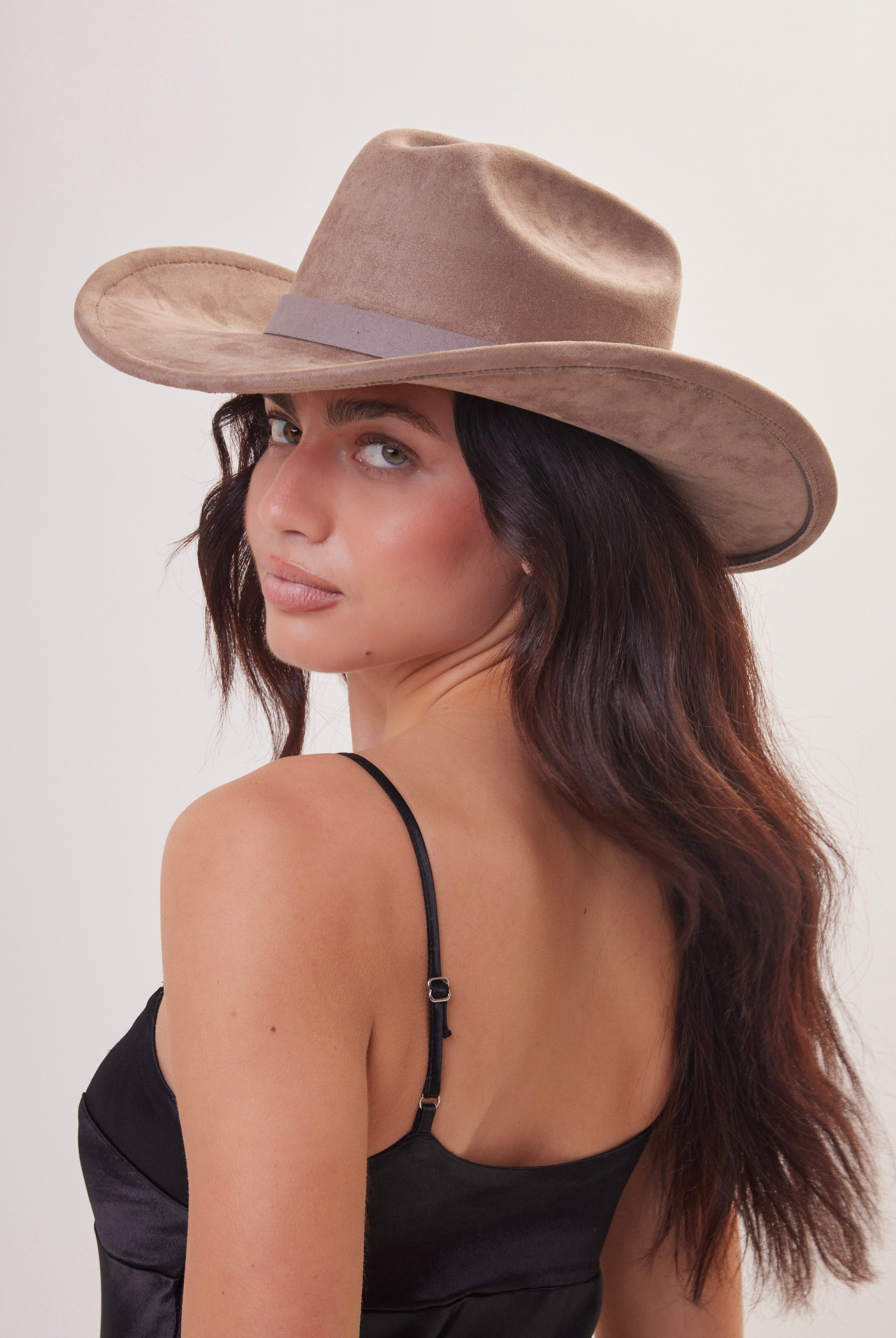 Cowboy Hat in Taupe Stone Grey - Cowboy Hat - My Accessories London