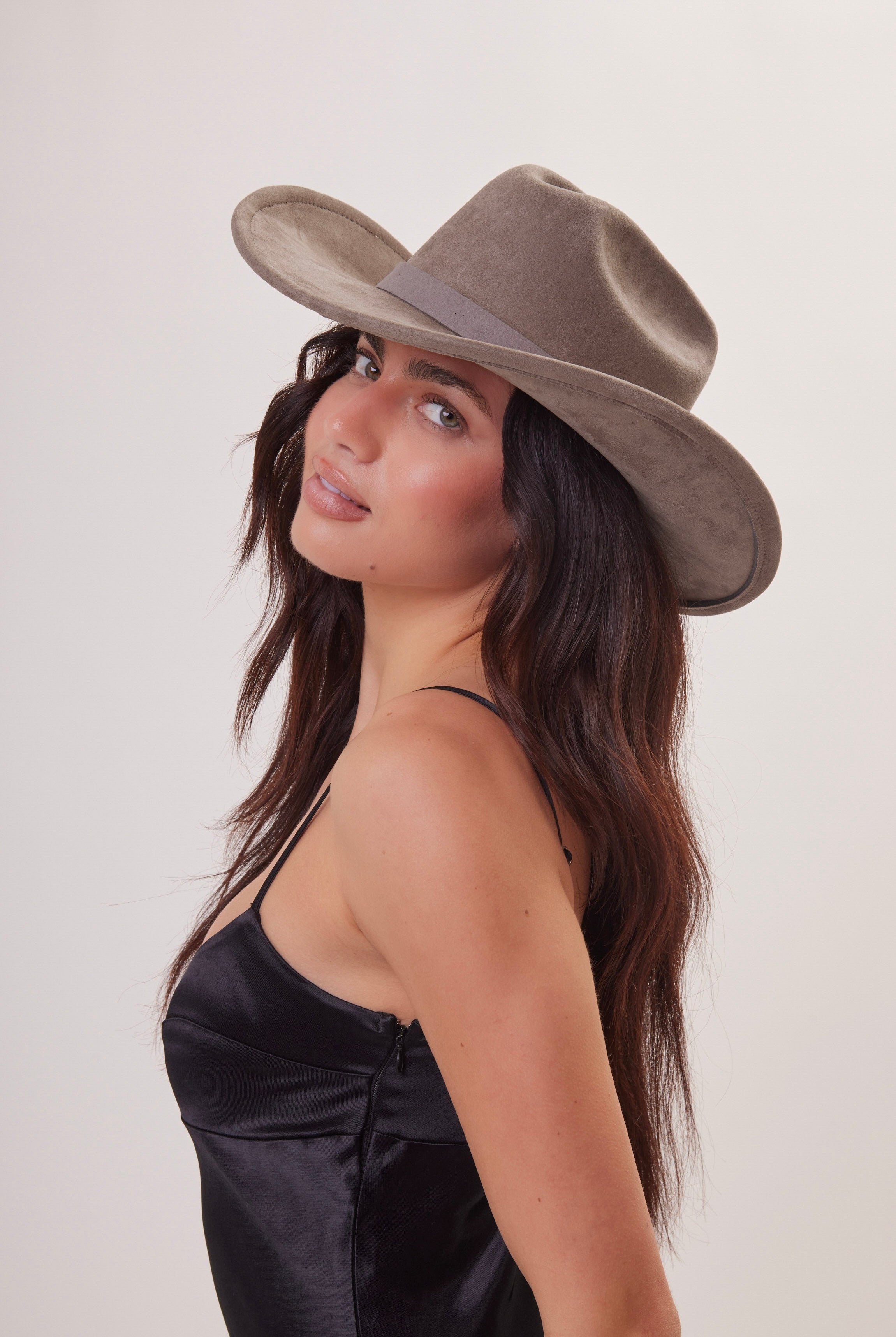 Cowboy Hat in Taupe Stone Grey - Cowboy Hat - My Accessories London
