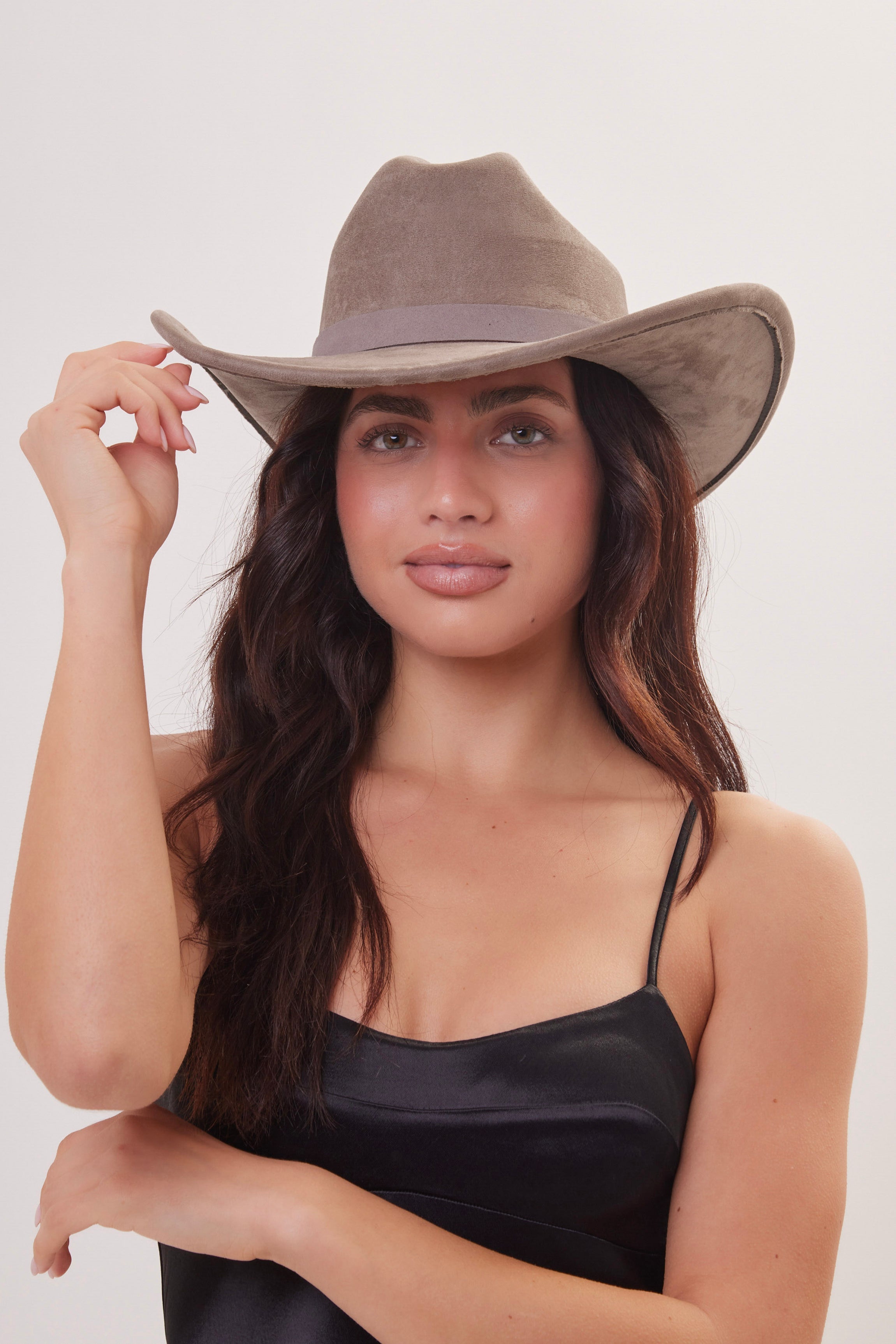 Cowboy Hat in Taupe Stone Grey - Cowboy Hat - My Accessories London