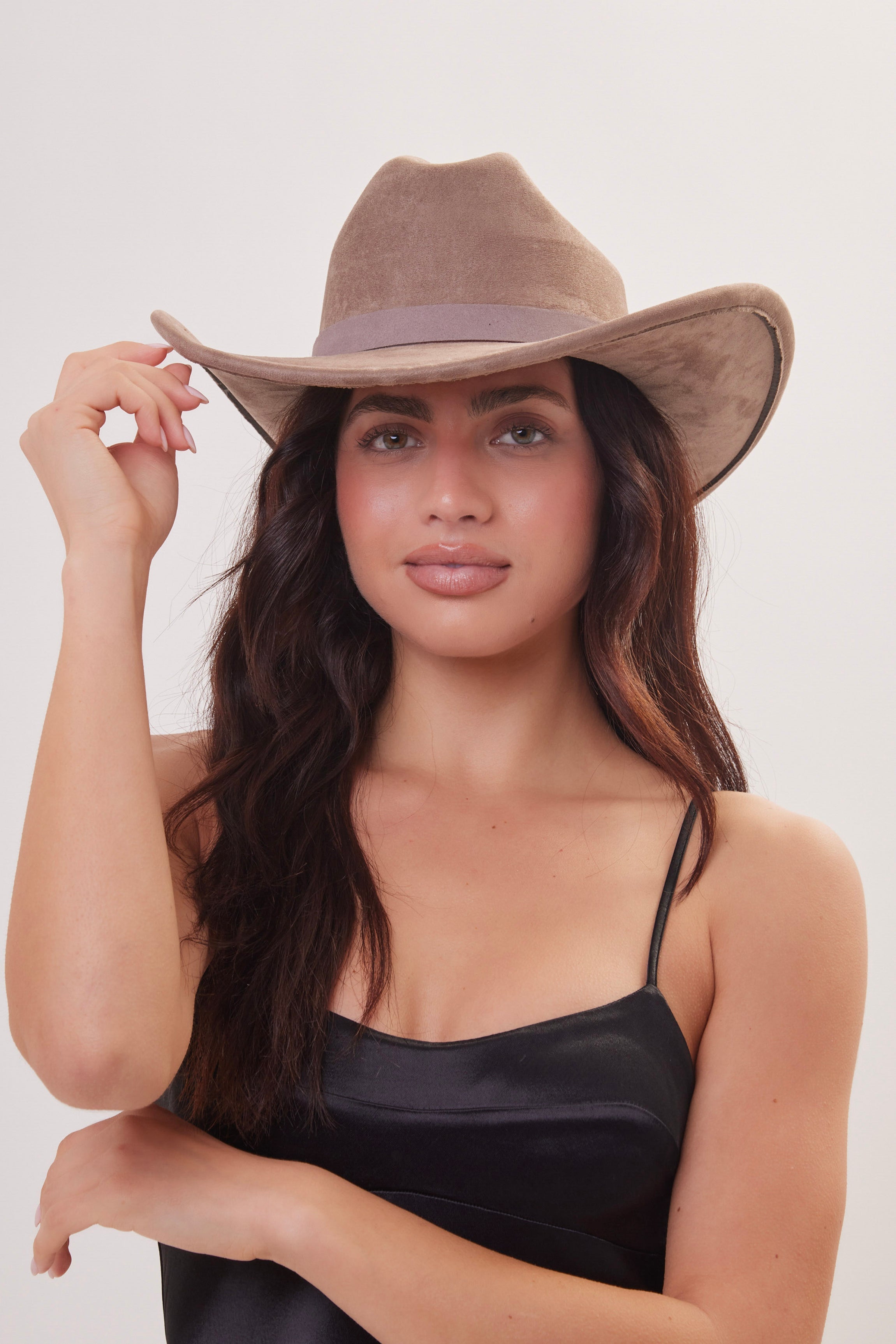 Cowboy Hat in Taupe Stone Grey - Cowboy Hat - My Accessories London