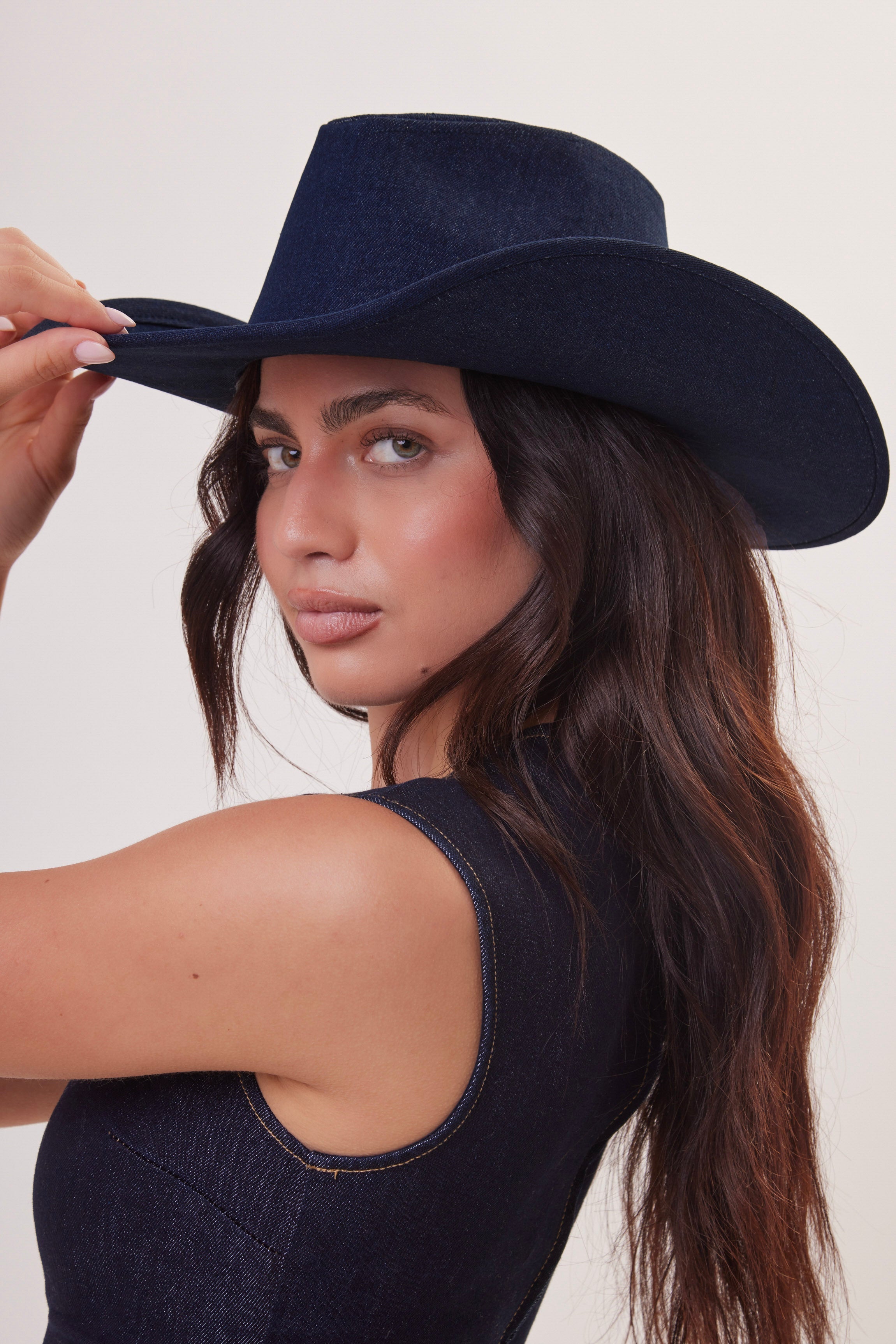 Dark Denim Cowboy Hat - Cowboy Hat - My Accessories London