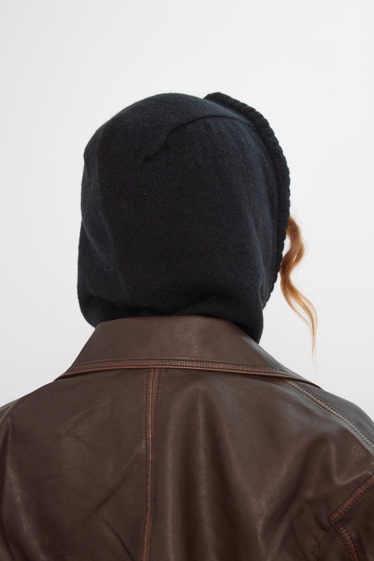 Drawstring Knitted Hood Balaclava in Black - Balaclavas - My Accessories London