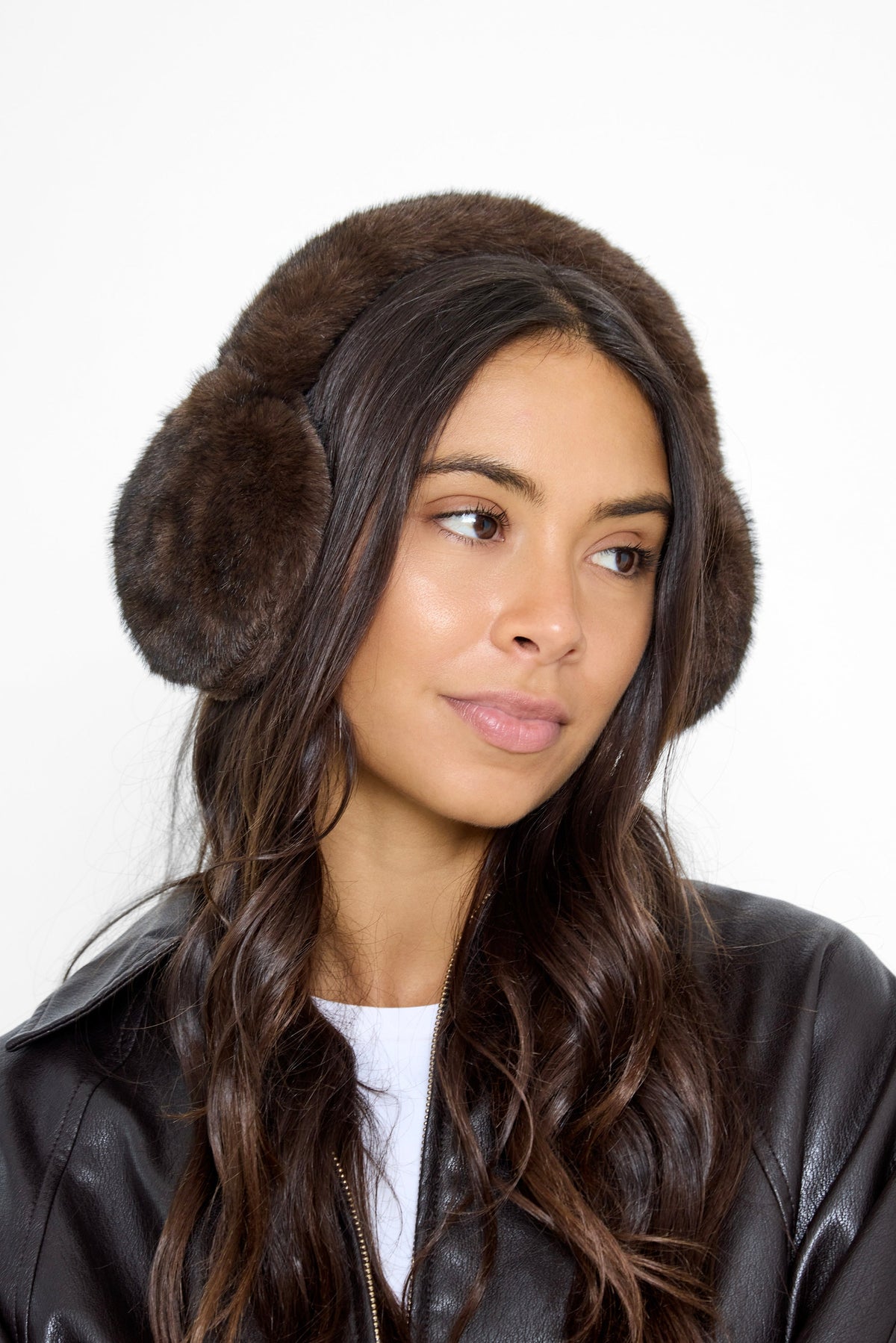 Fluffy Faux-Fur Earmuffs in Brown with Black Tips - Ear Muffs - My Accessories London