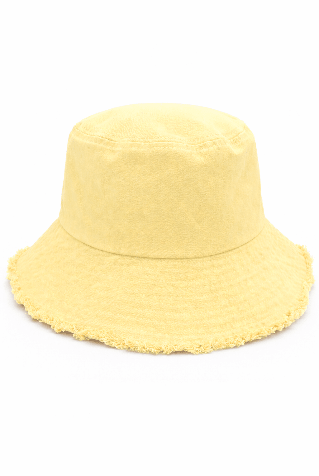 Frayed Edge Denim Bucket Hat in Yellow - Bucket Hat - My Accessories London