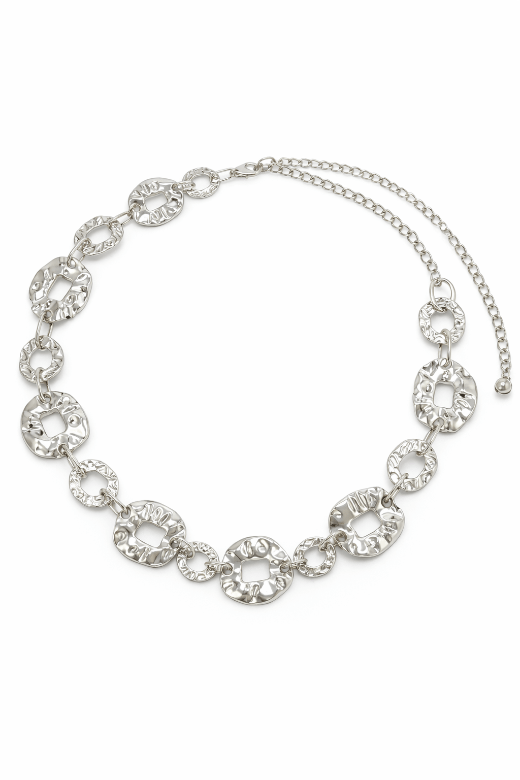 Hammered Chain Statement Belt in Silver - Chain Belt - My Accessories London
