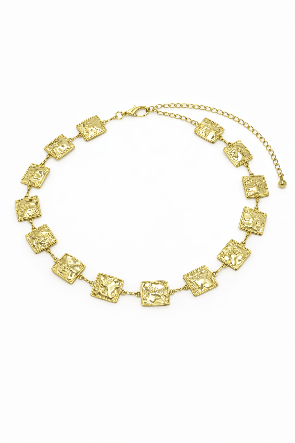 Hammered Square Chain Belt in Gold - Chain Belt - My Accessories London