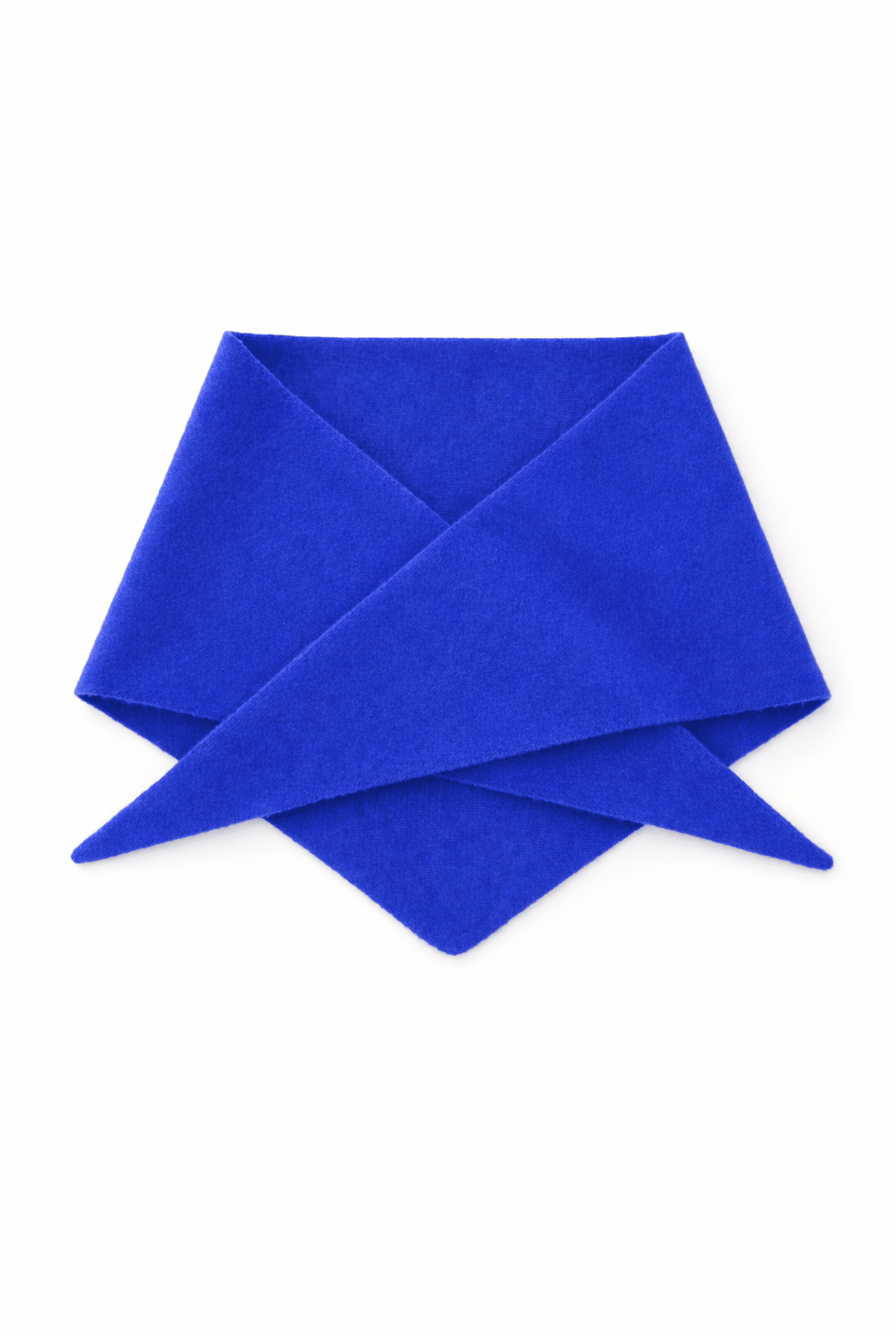 Packshot image of a Knitted Triangle Scarf in Cobalt Blue - My Accessories London