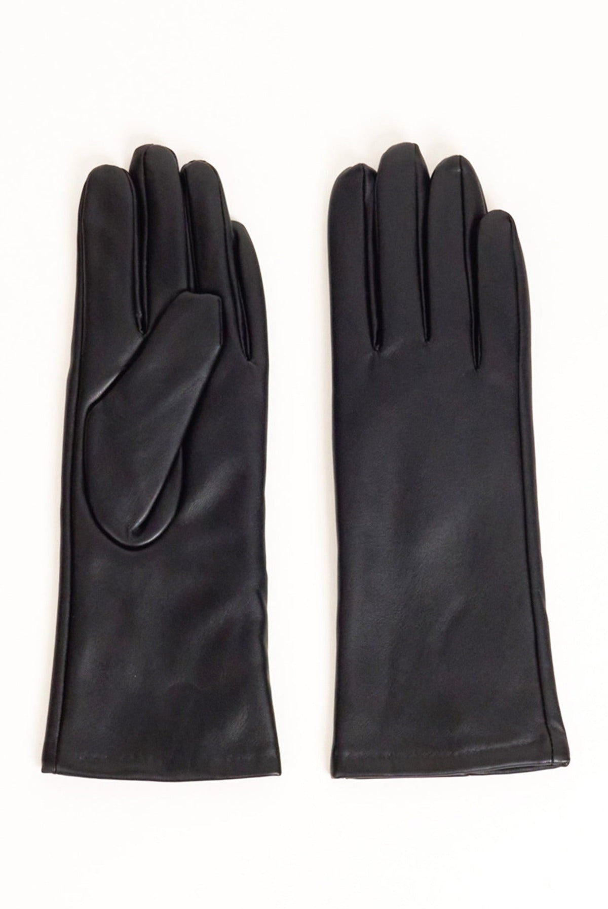Leather Look Touch Screen Gloves in Black - Gloves - My Accessories London