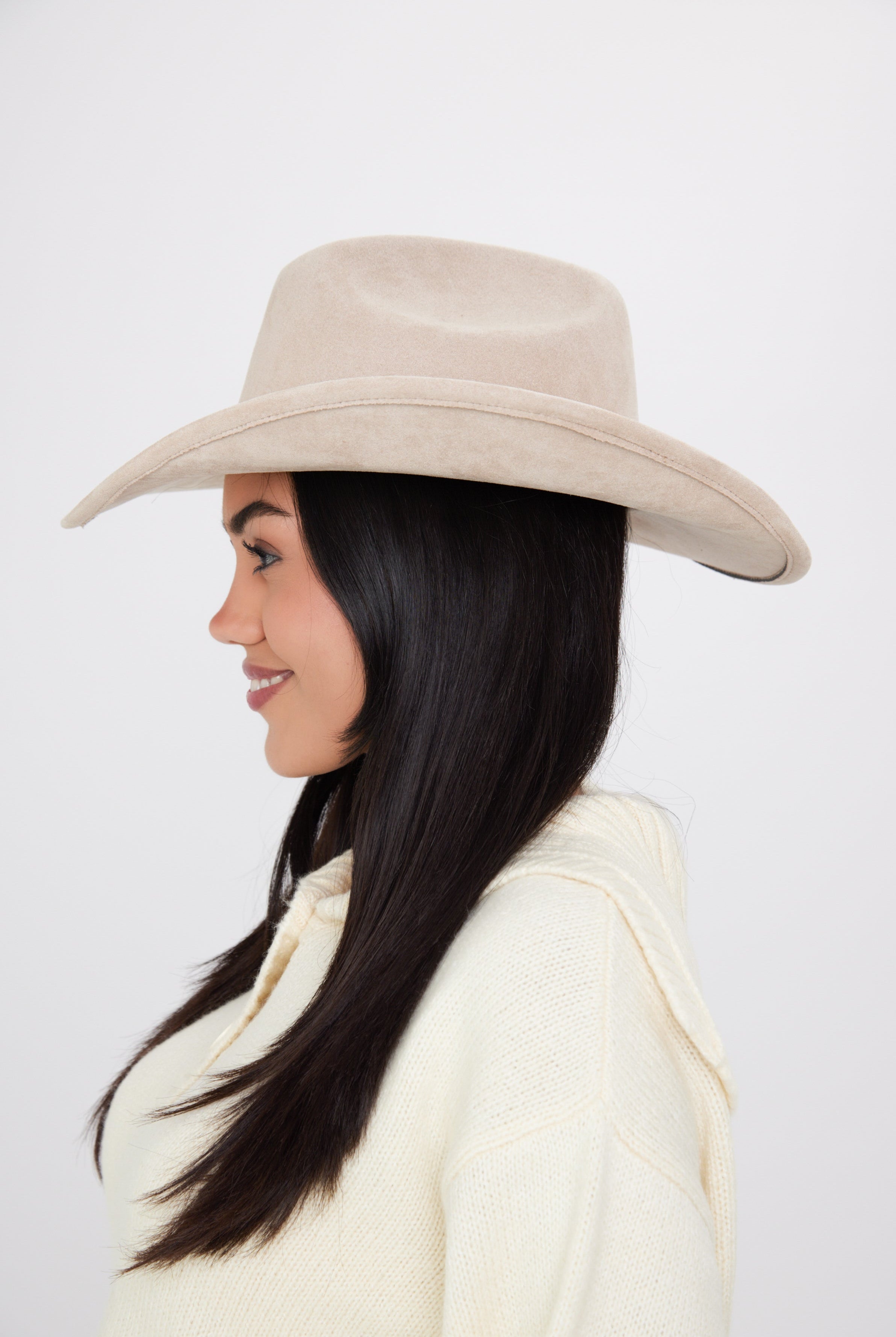 Light Brown Faux Suede Cowboy Hat - Cowboy Hat - My Accessories London