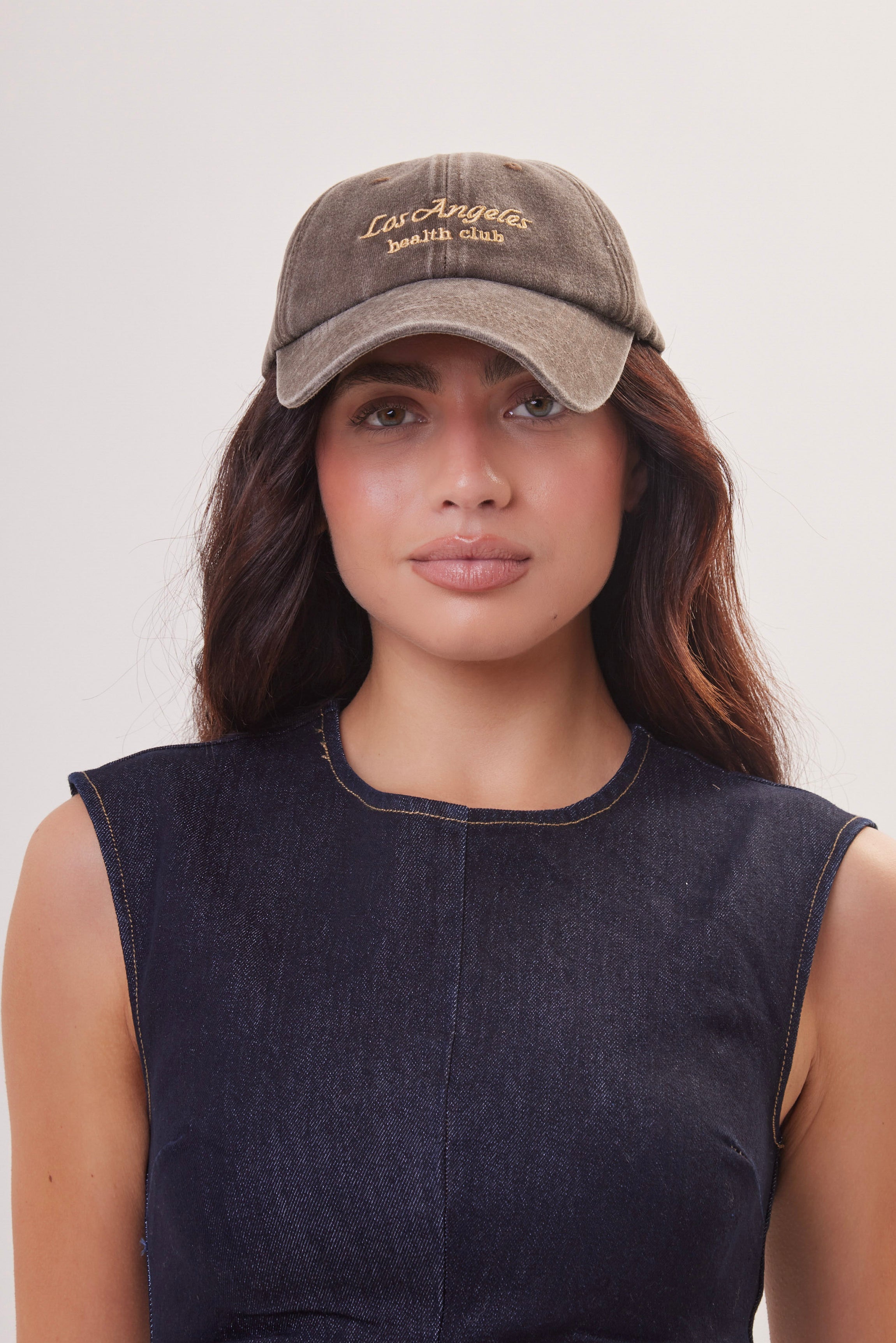 Los Angeles Health Club Baseball Cap in Washed Brown - Baseball Cap - My Accessories London