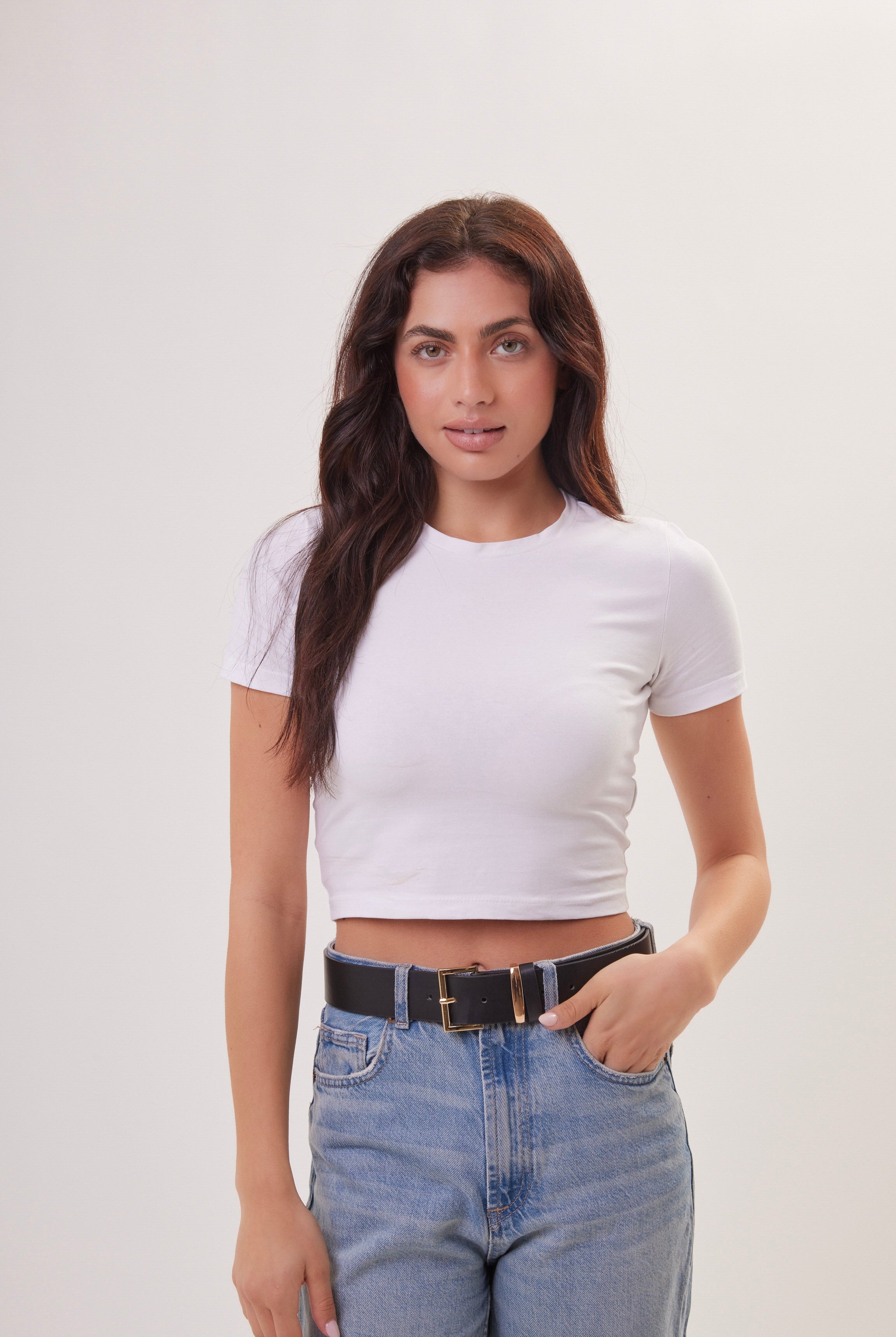 Minimal Rectangle Belt in Black and Gold - Belts - My Accessories London