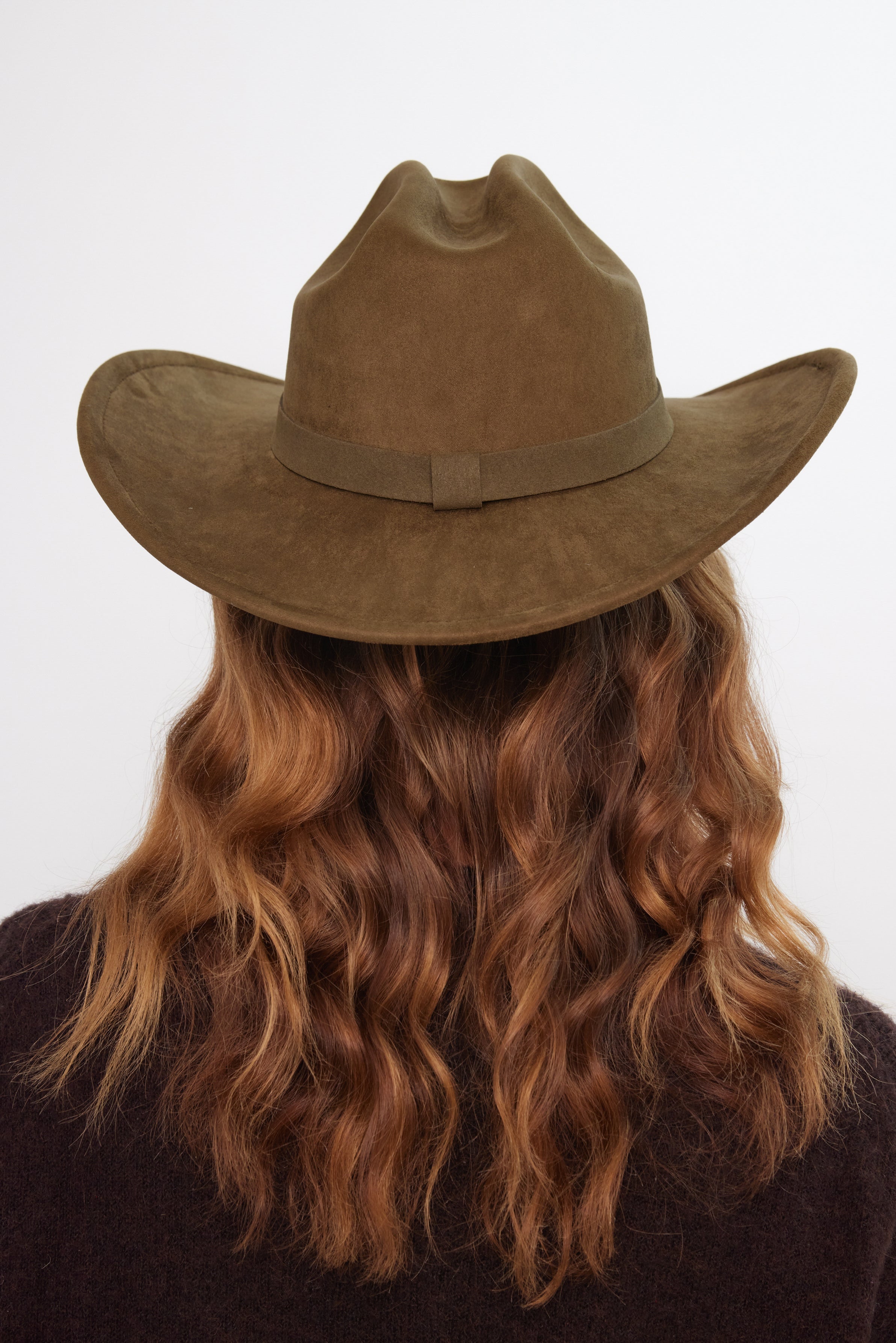 Olive Green Faux Suede Cowboy Hat - Cowboy Hat - My Accessories London
