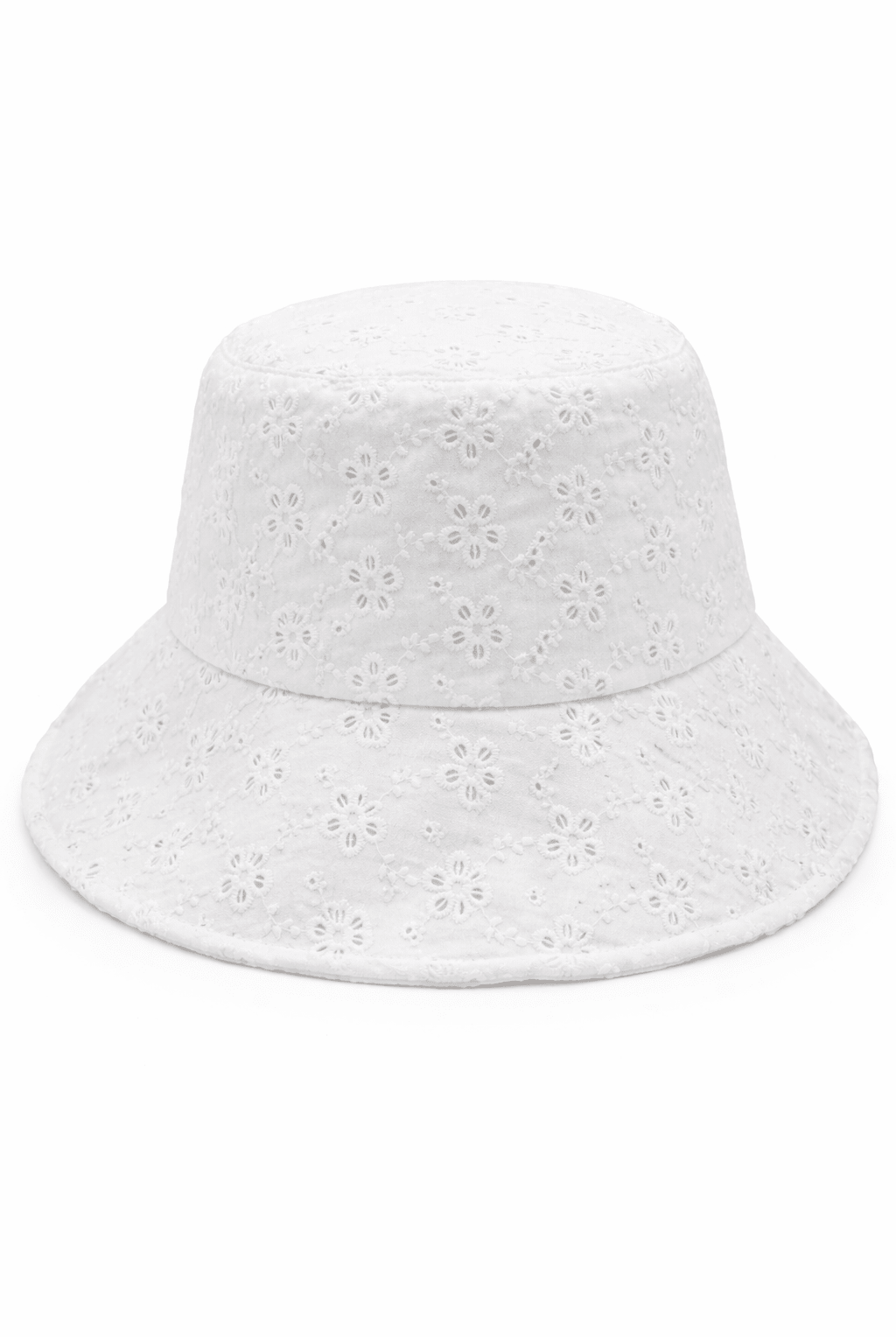 Oversized Broderie Anglaise Bucket Hat in White - Bucket Hat - My Accessories London