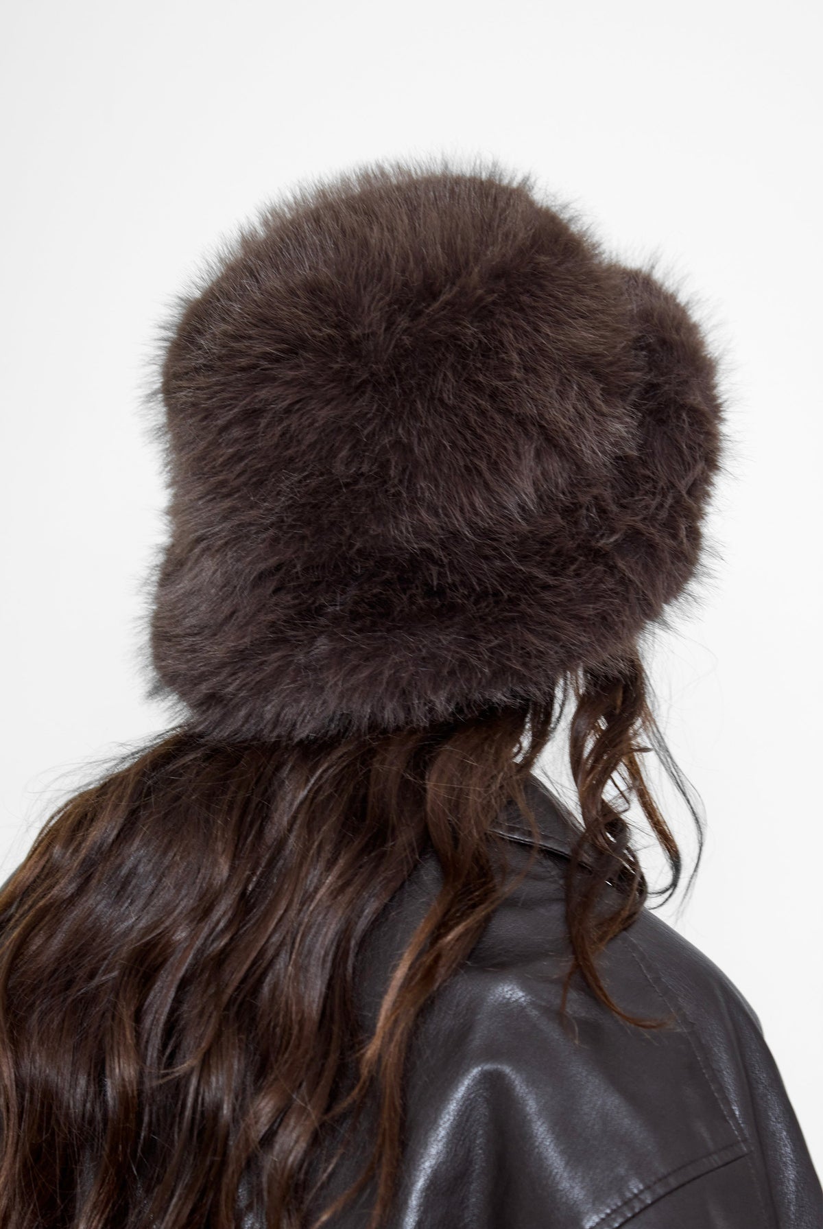 Oversized Fluffy Fur Bucket Hat in Dark Brown - Bucket Hat - My Accessories London