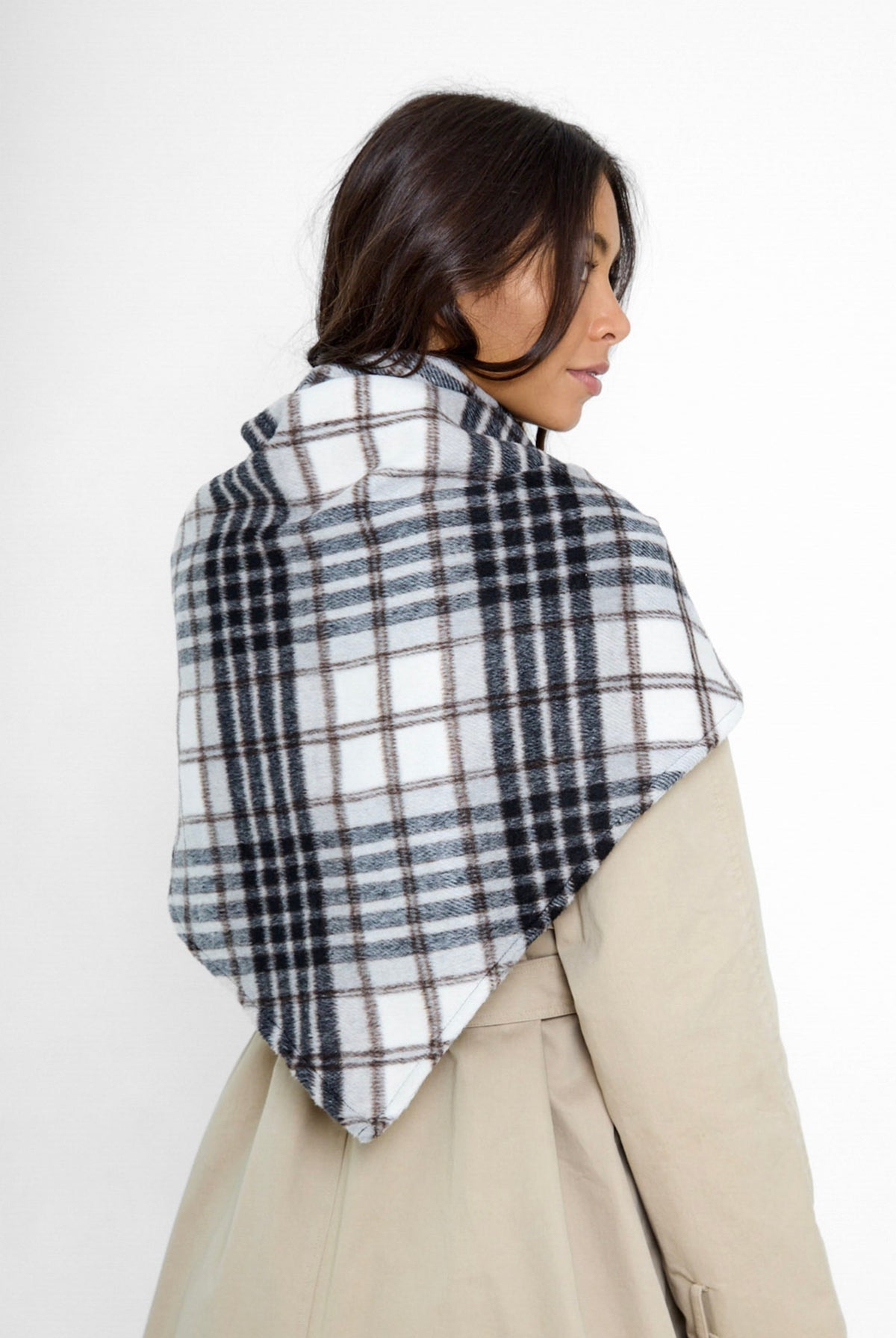 Oversized Triangle Scarf in Check - Triangle Scarf - My Accessories London