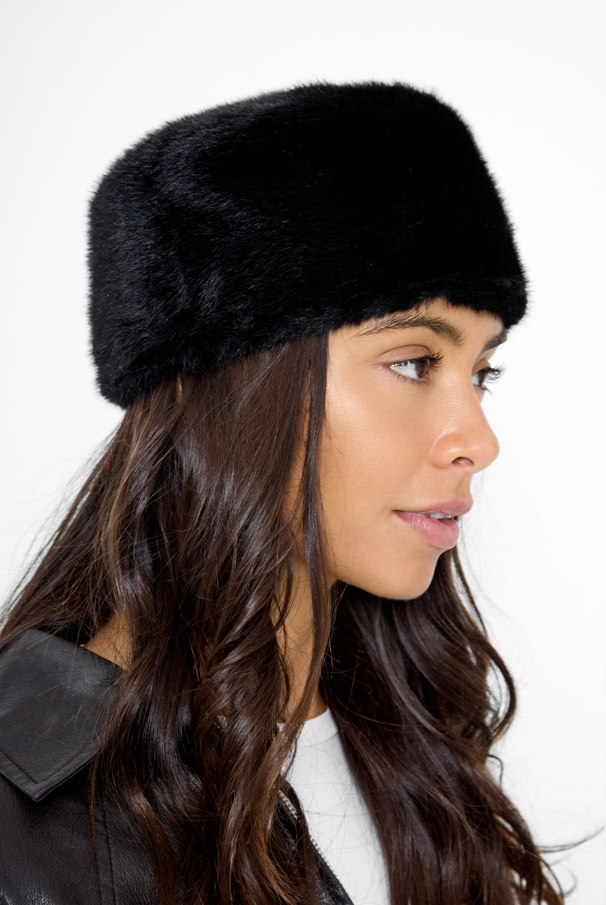 Pillbox Fur Hat in Black - Bucket Hat - My Accessories London