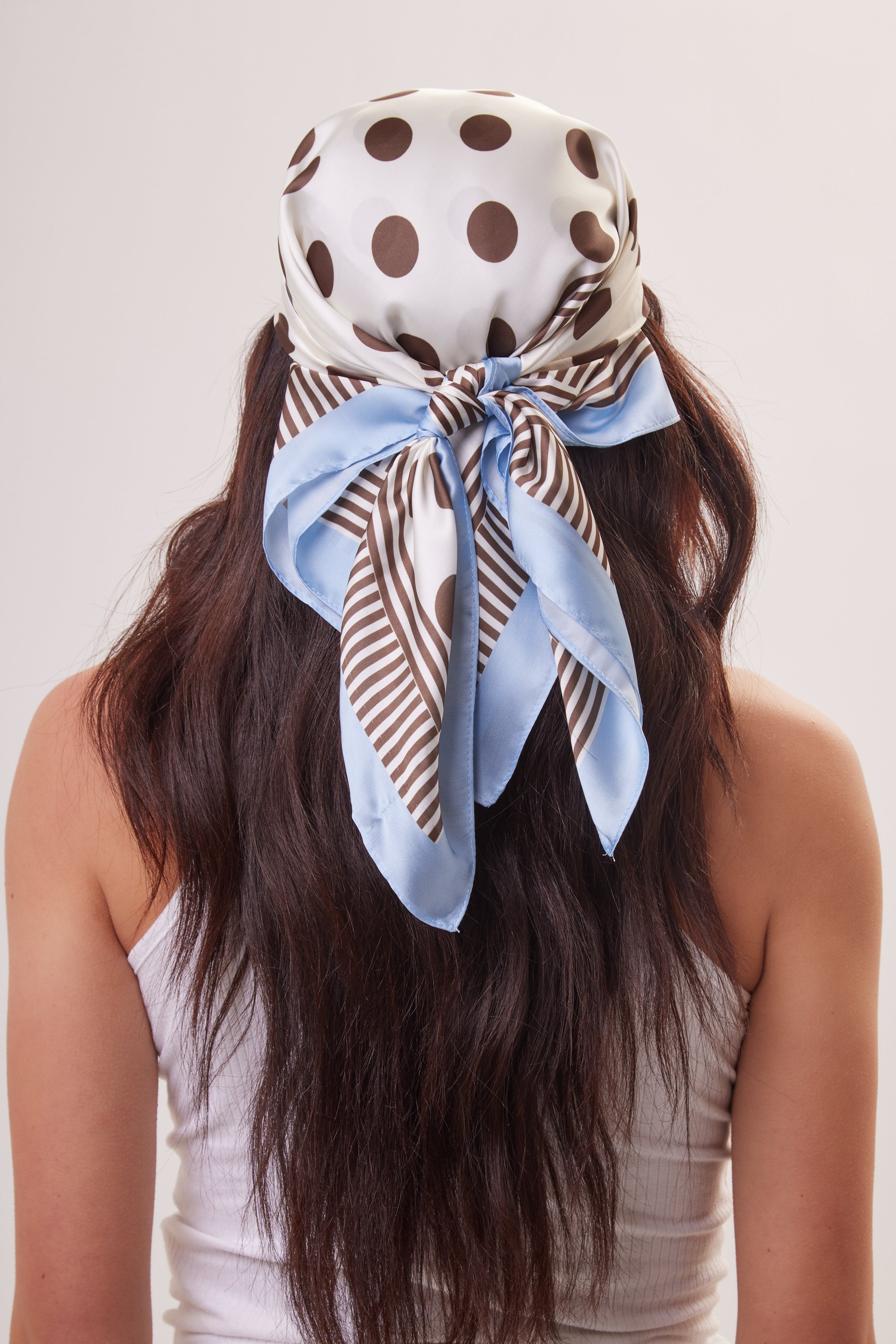 Polka Dot Bandana in Blue and cream - Bandana - My Accessories London
