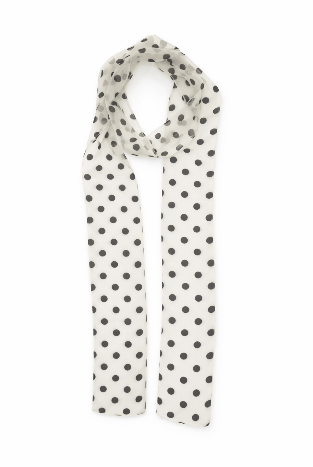 Polka Dot Chiffon Scarf in Cream and Black - Scarves - My Accessories London