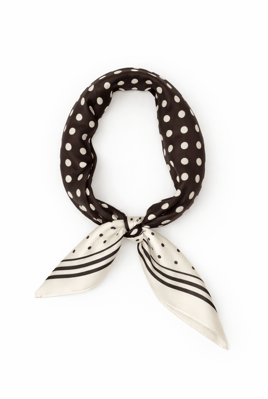 Polka Dot Neck Scarf in Brown and Cream - Neck Tie - My Accessories London