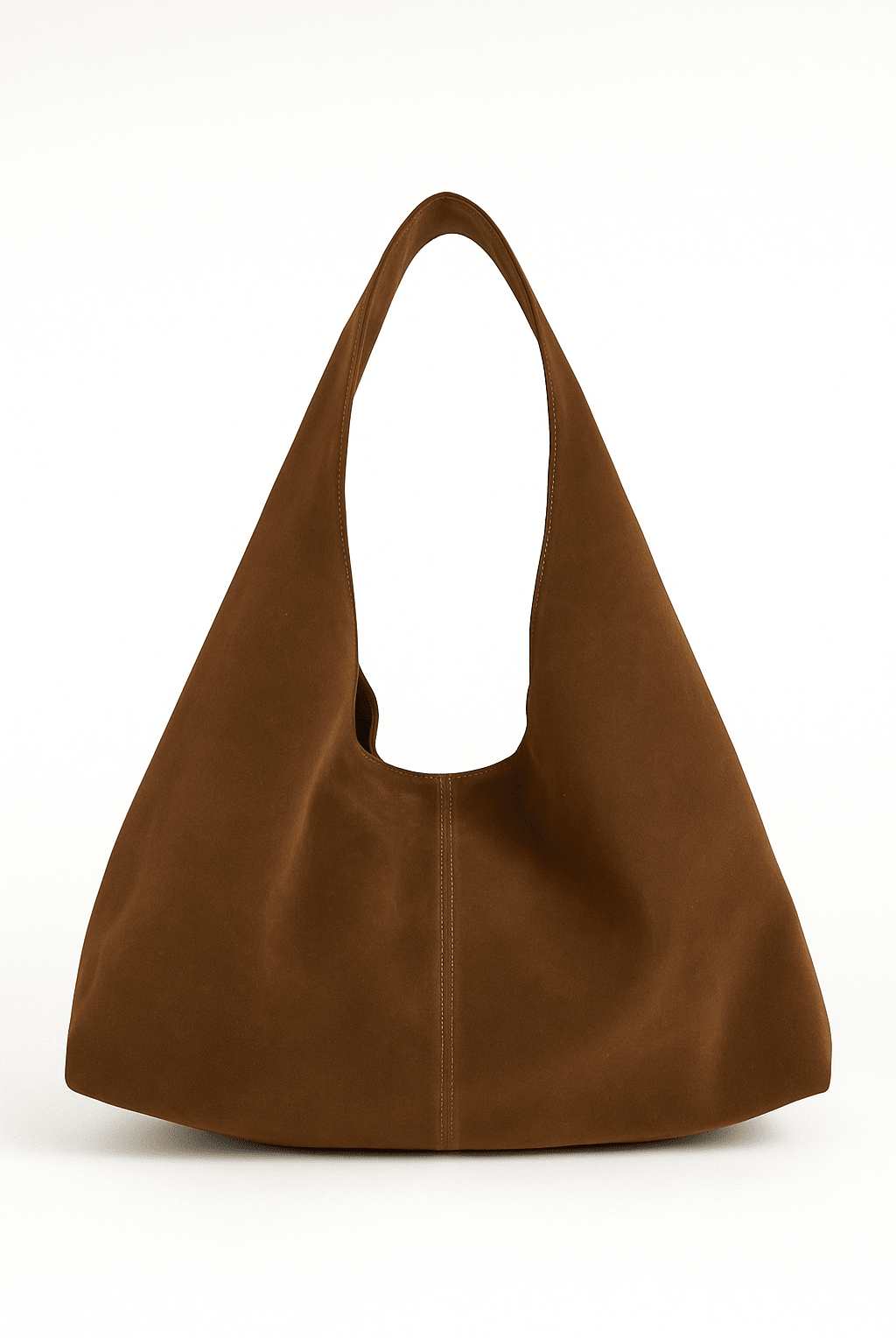 Slouchy Square Faux - Suede Shoulder Bag in Brown - Shoulder Bag - My Accessories London