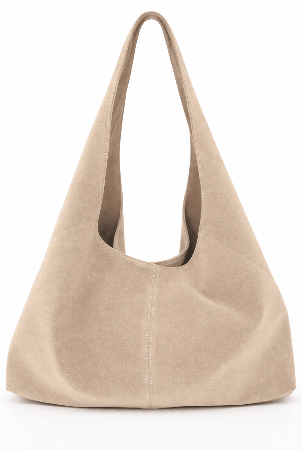 Slouchy Square Faux - Suede Shoulder Bag in Cream - Shoulder Bag - My Accessories London