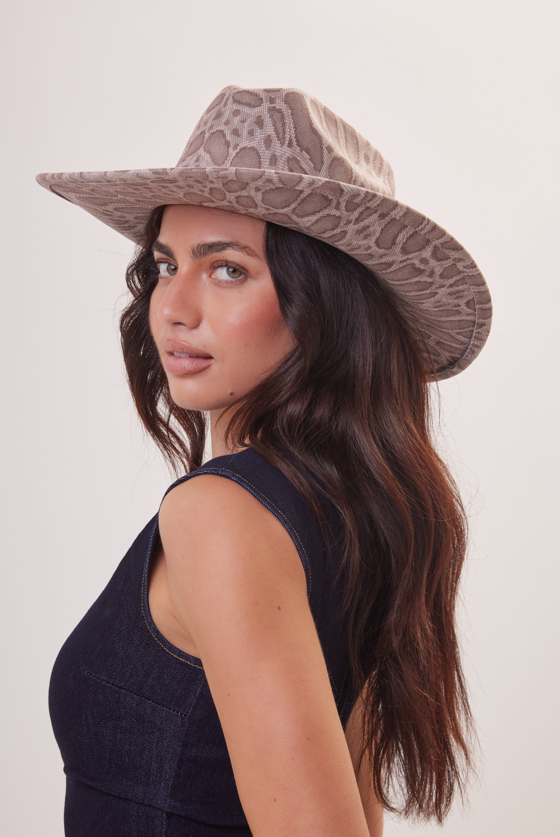 Snake Print Cowboy Hat - Cowboy Hat - My Accessories London