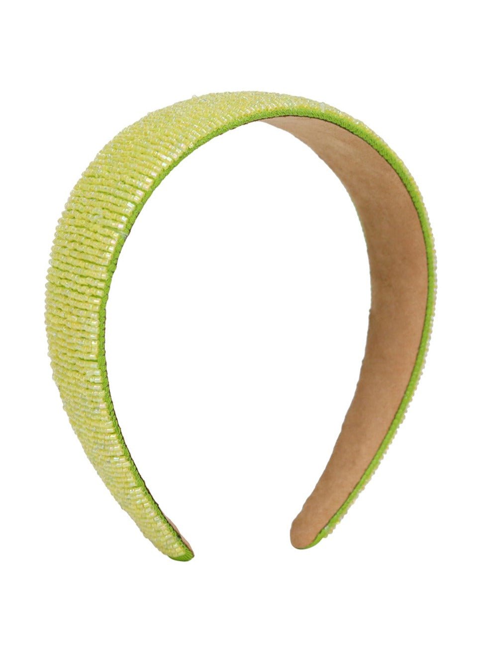 Straight Beaded Headband in Lime Green - Headband - My Accessories London
