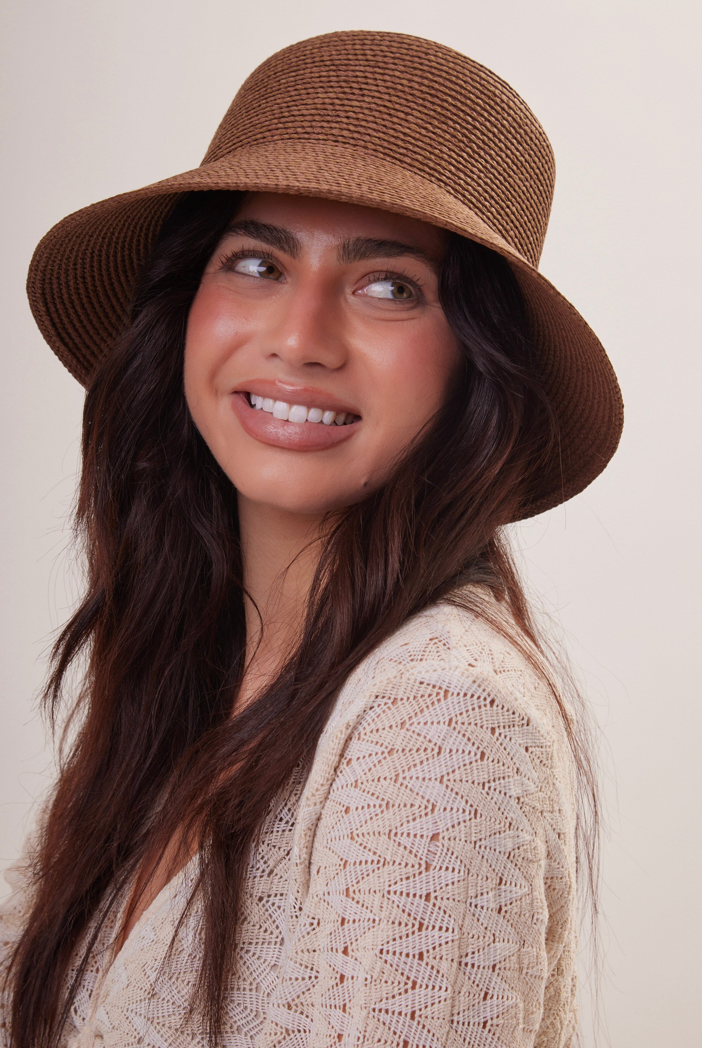 Straw Bucket Hat in Dark Brown - Bucket Hat - My Accessories London