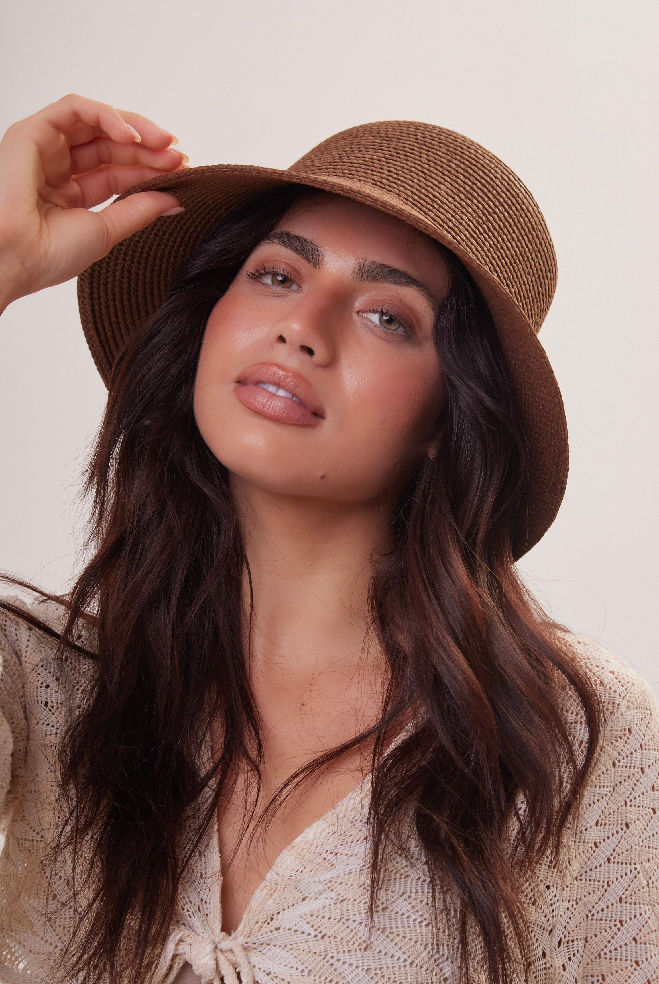Straw Bucket Hat in Dark Brown - Bucket Hat - My Accessories London