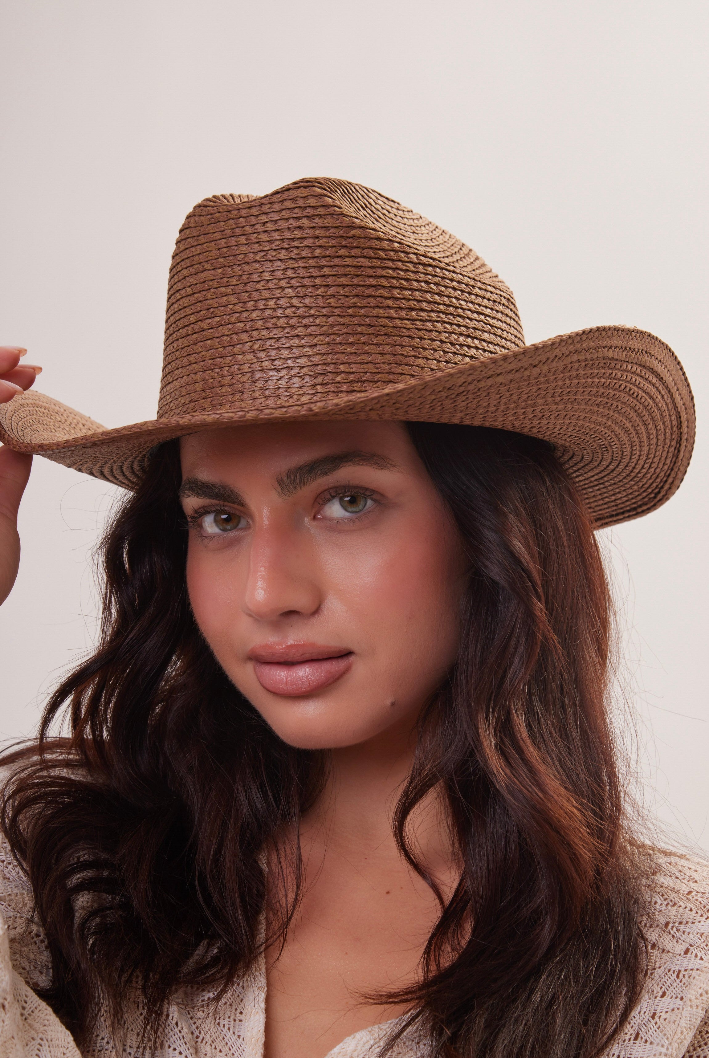 Straw Cowboy Hat in Dark Brown - Cowboy Hat - My Accessories London