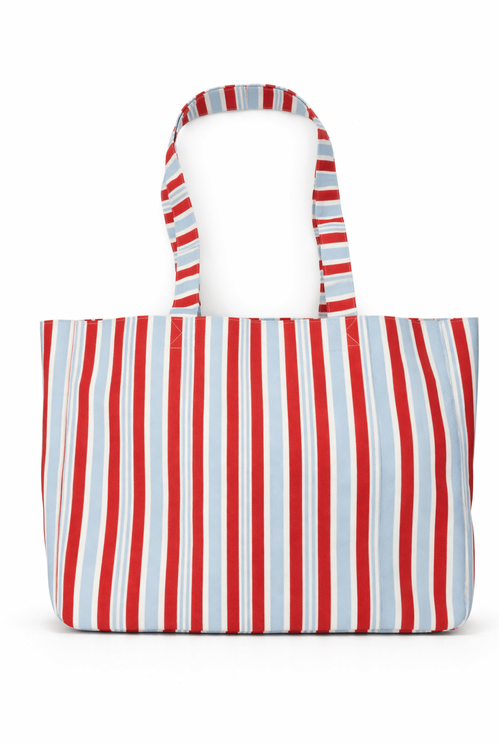 Striped Large Canvas Tote Bag in Red and Blue - Tote Bag - My Accessories London