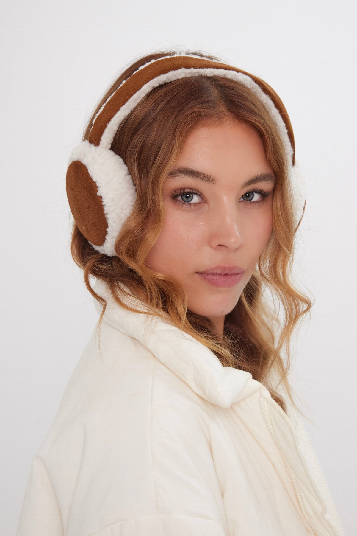 Suede and Borg Earmuffs in Brown - Ear Muffs - My Accessories London