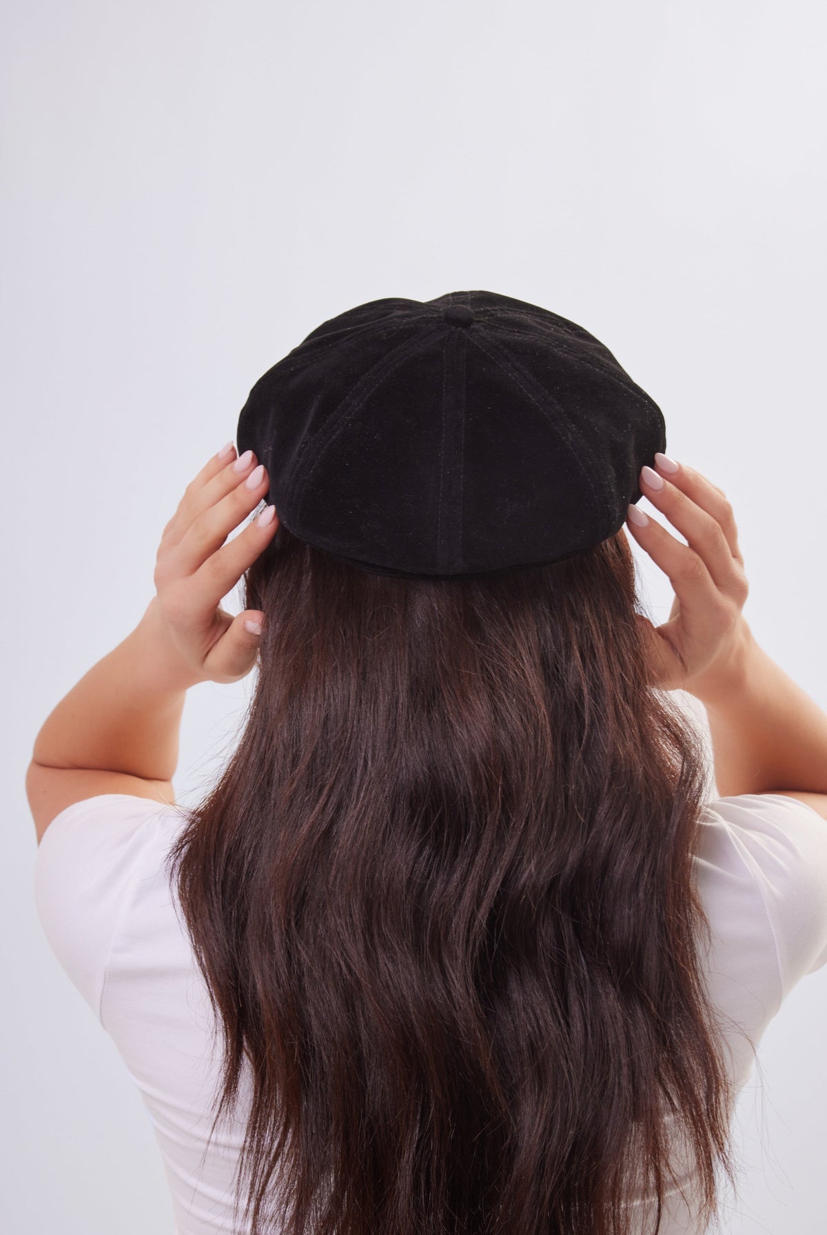 Suede Baker Boy Hat in Black - Baker Boy - My Accessories London
