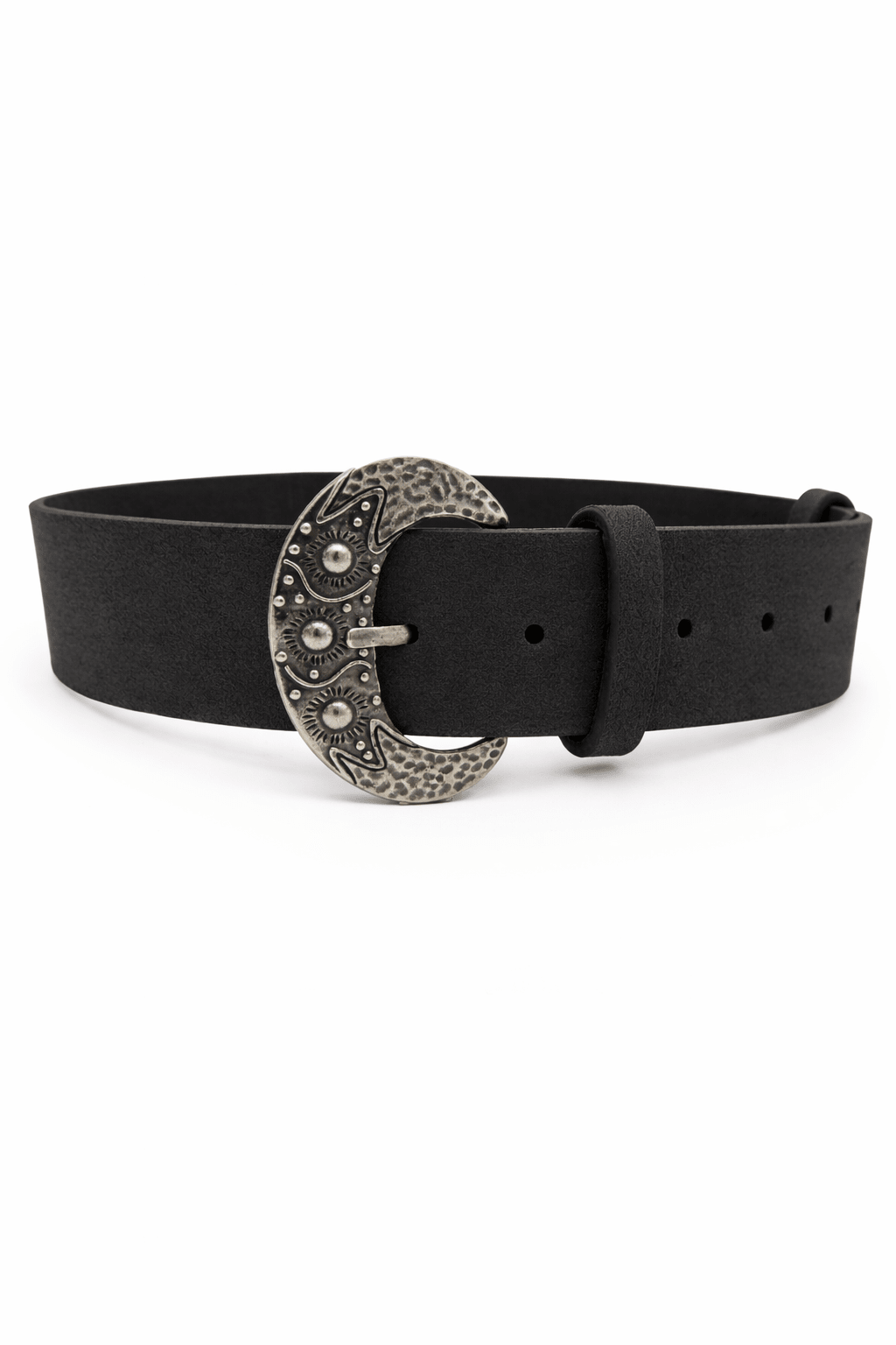 Suede Western Belt in Black and Silver - Belts - My Accessories London