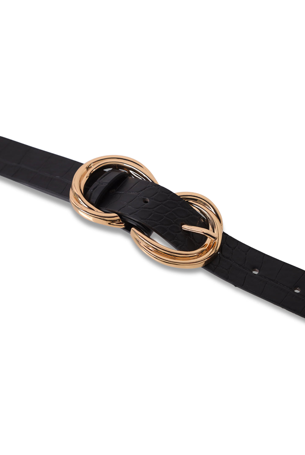 My Accessories London Double Twisted belt in Black Croc | Festival | Going out | Layering | Streetstyle | Women's | Women's Accessories | Animal print |