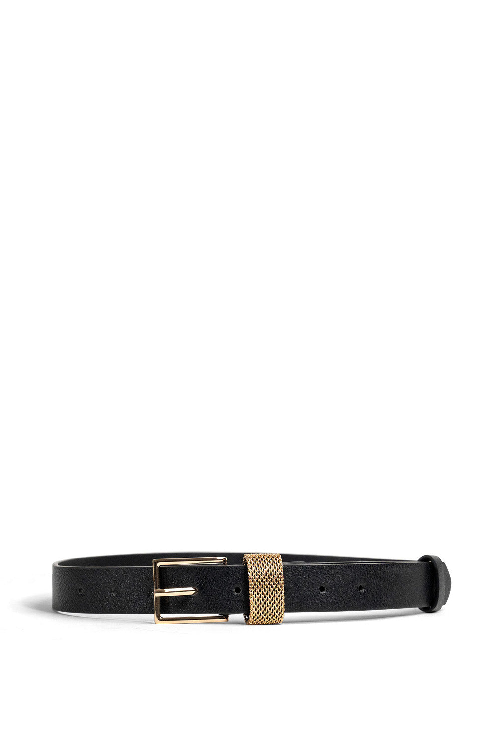 My Accessories London Chainmail Belt in Black and Gold | Belts | Women | Women's | Accessory | Essential | Casual | Basic | Vegan