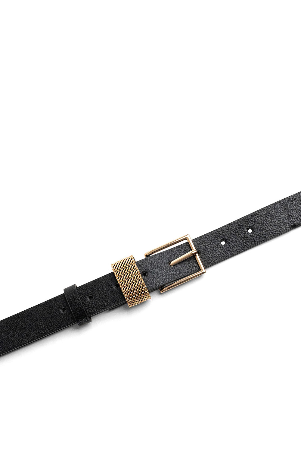 My Accessories London Chainmail Belt in Black and Gold | Belts | Women | Women's | Accessory | Essential | Casual | Basic | Vegan