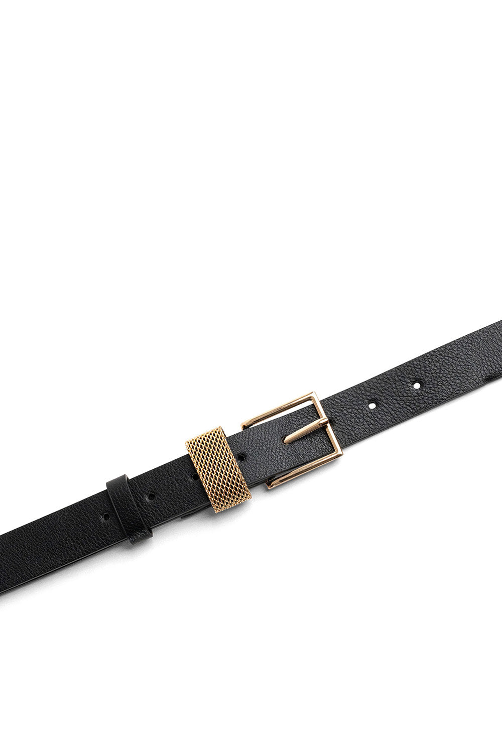 My Accessories London Chainmail Belt in Black and Gold | Belts | Women | Women's | Accessory | Essential | Casual | Basic | Vegan