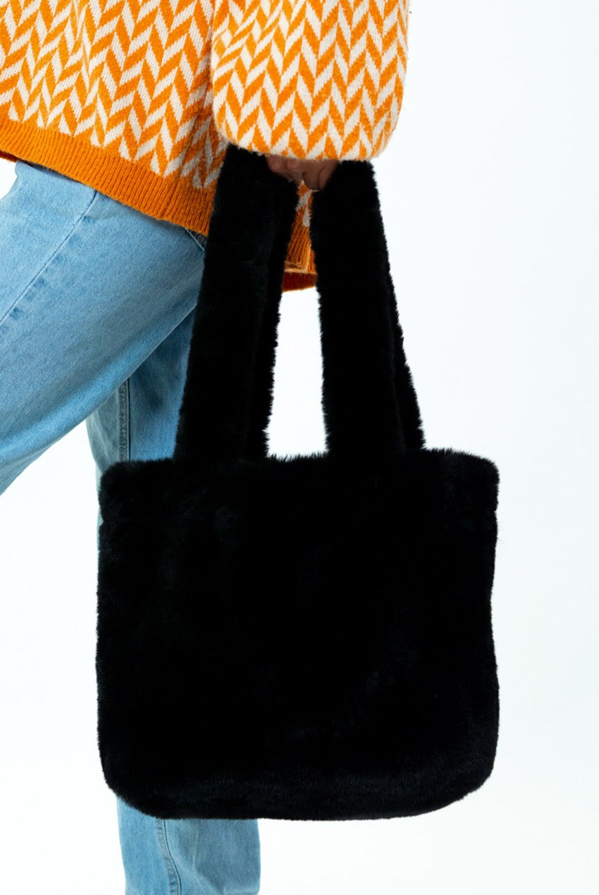 Fluffy Bag | Black Bag |Women's Accessories | Vegan | Autumn | Winter |