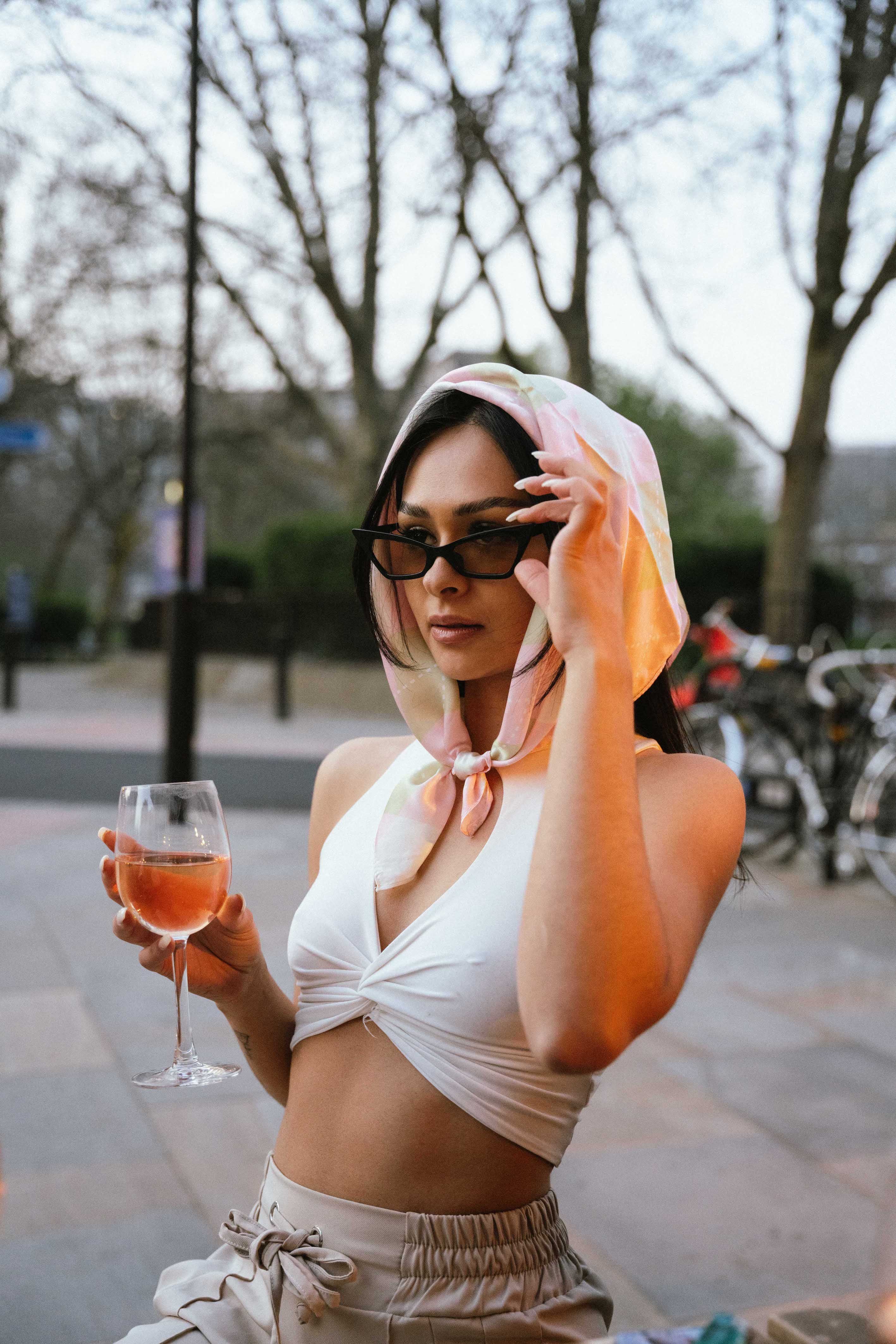 Multiway Headscarf in Pink and Green Argyle Print | Bandana | Satin | Top | Neck Tie | Festival | Summer | Beach | Holiday | Glam | Party | Brunch | Women's Accessories | Accessory